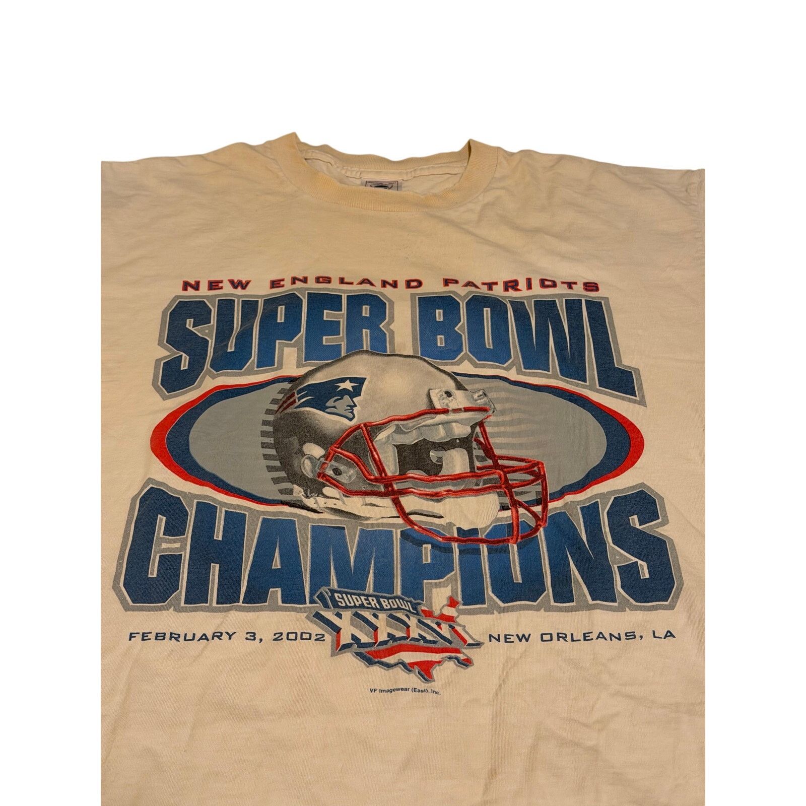Vintage Perfectly aged '02 Patriots Super Bowl 36 Brady Tee large Size US L / EU 52-54 / 3 - 3 Thumbnail