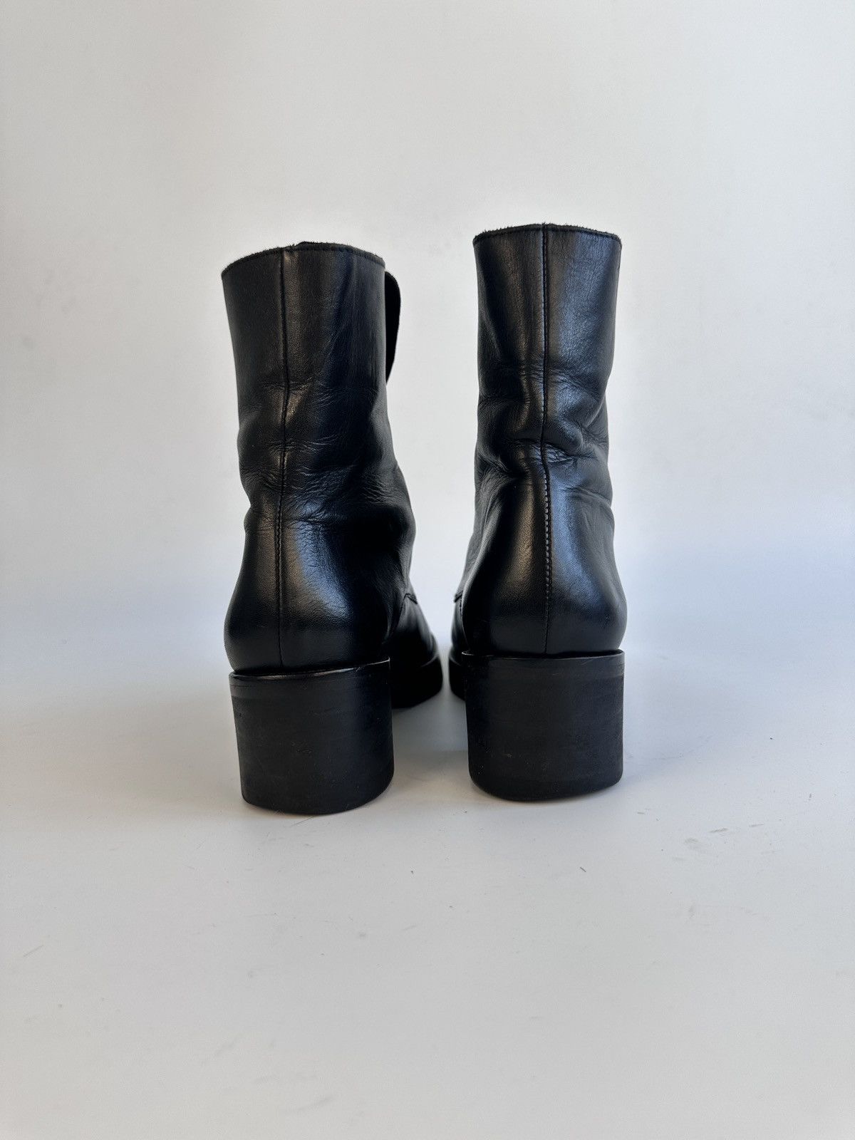 Cos COS Black Leather Lace Up Ankle Boots Size EU 39 Portugal Size US 8.5 / IT 38.5 - 6 Thumbnail