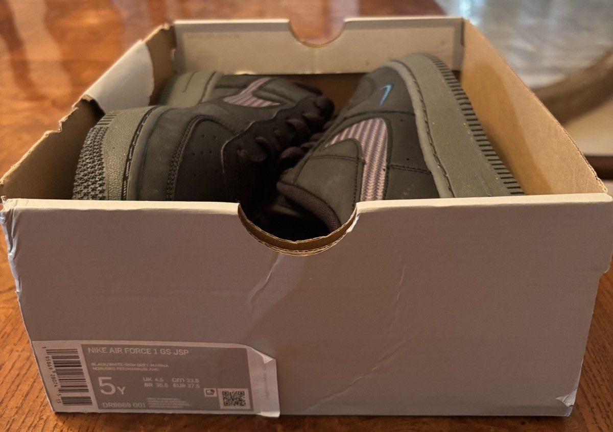 Nike Nike Air Force 1 JSP GS 'Black Iron Grey' Size US 5 / EU 37 - 9 Thumbnail