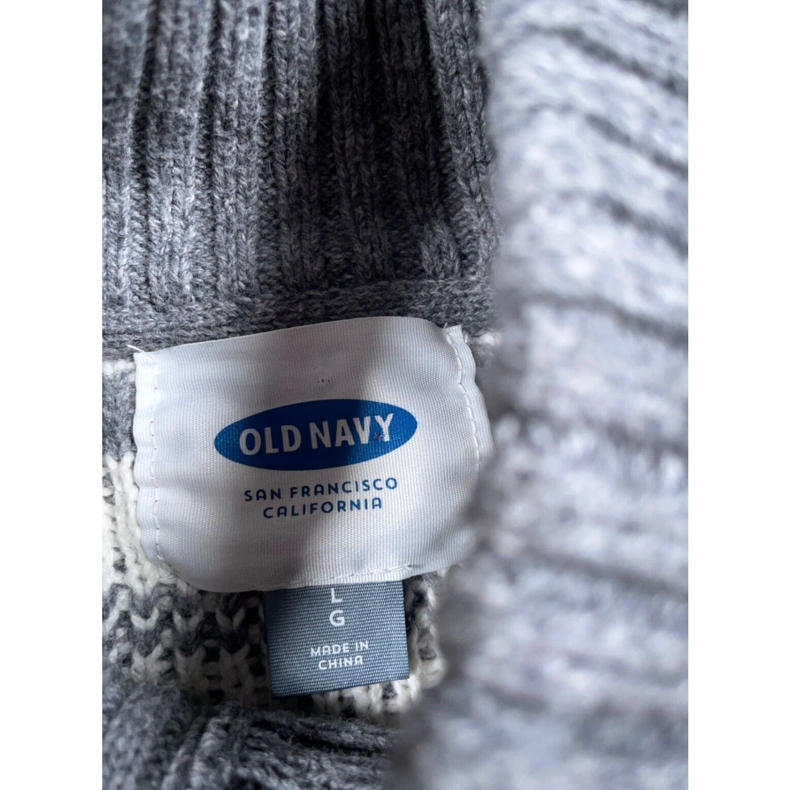 Old Navy Old Navy Cardigan Sweater Adult Large Gray Fair Isle Mock Neck Heavyweight Knit Pre-owned Mens Size US L / EU 52-54 / 3 - 3 Thumbnail