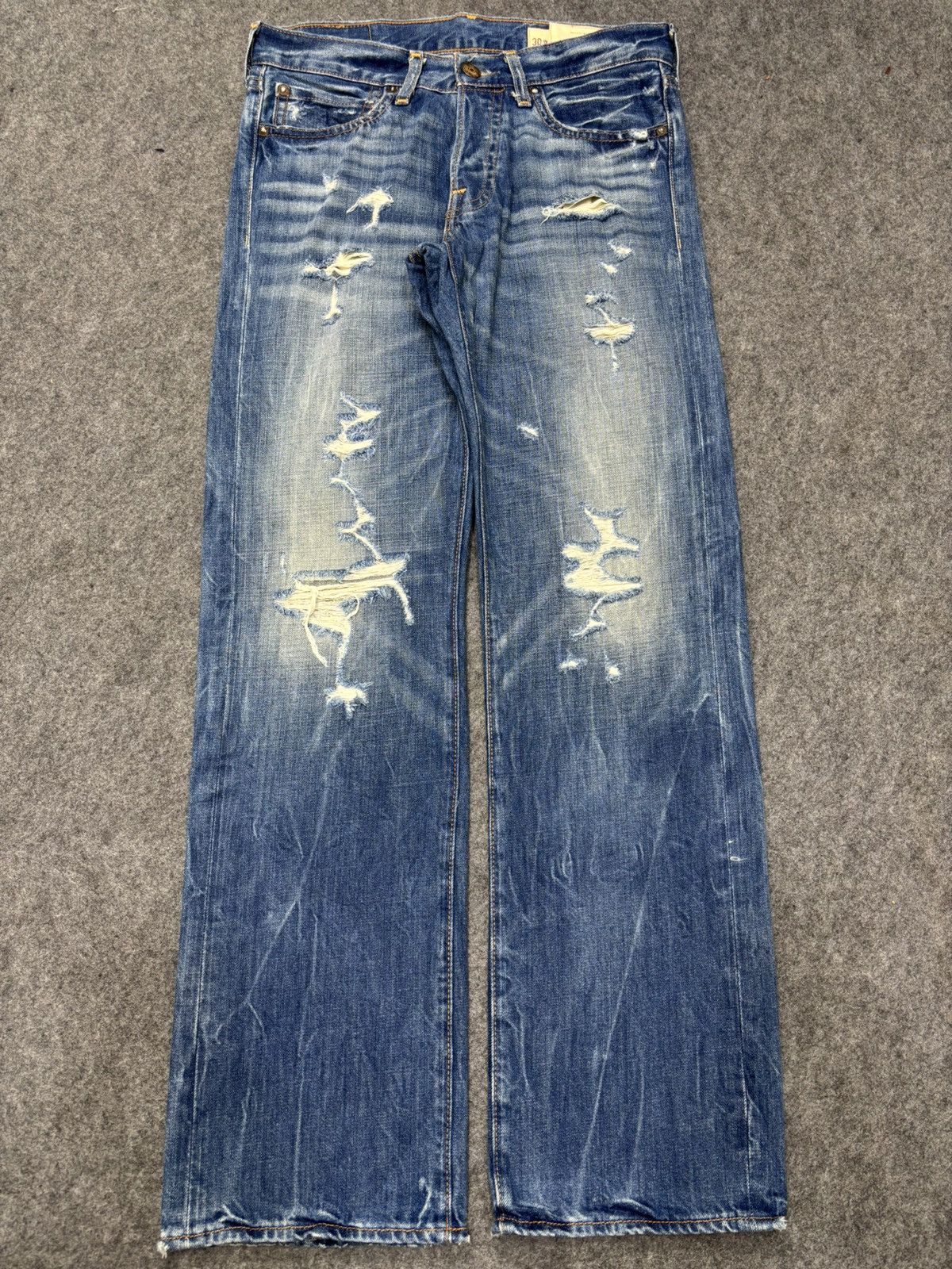 Hollister 💥90s Style💥Hollister Heavy Distressed Style Denim F636 Size US 33 - 21 Thumbnail