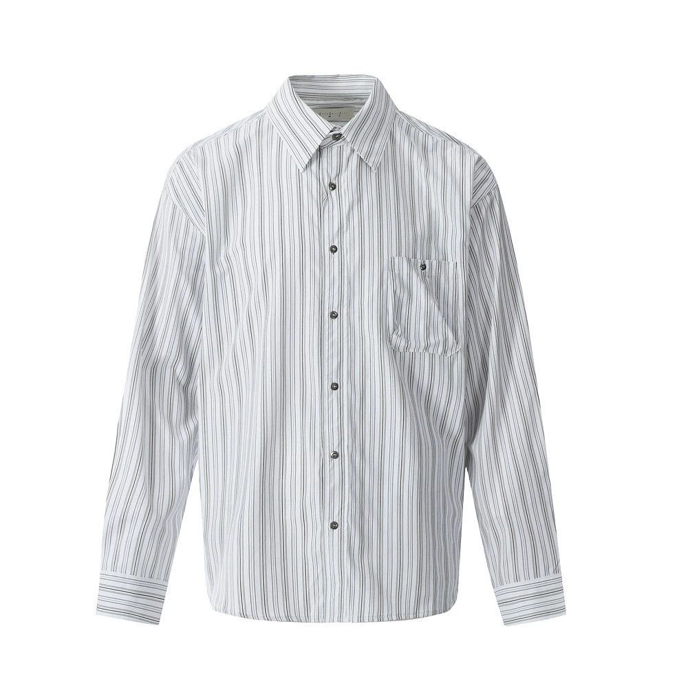 Vintage Men's Japanese striped casual loose long-sleeved shirt Size US M / EU 48-50 / 2 - 1 Thumbnail