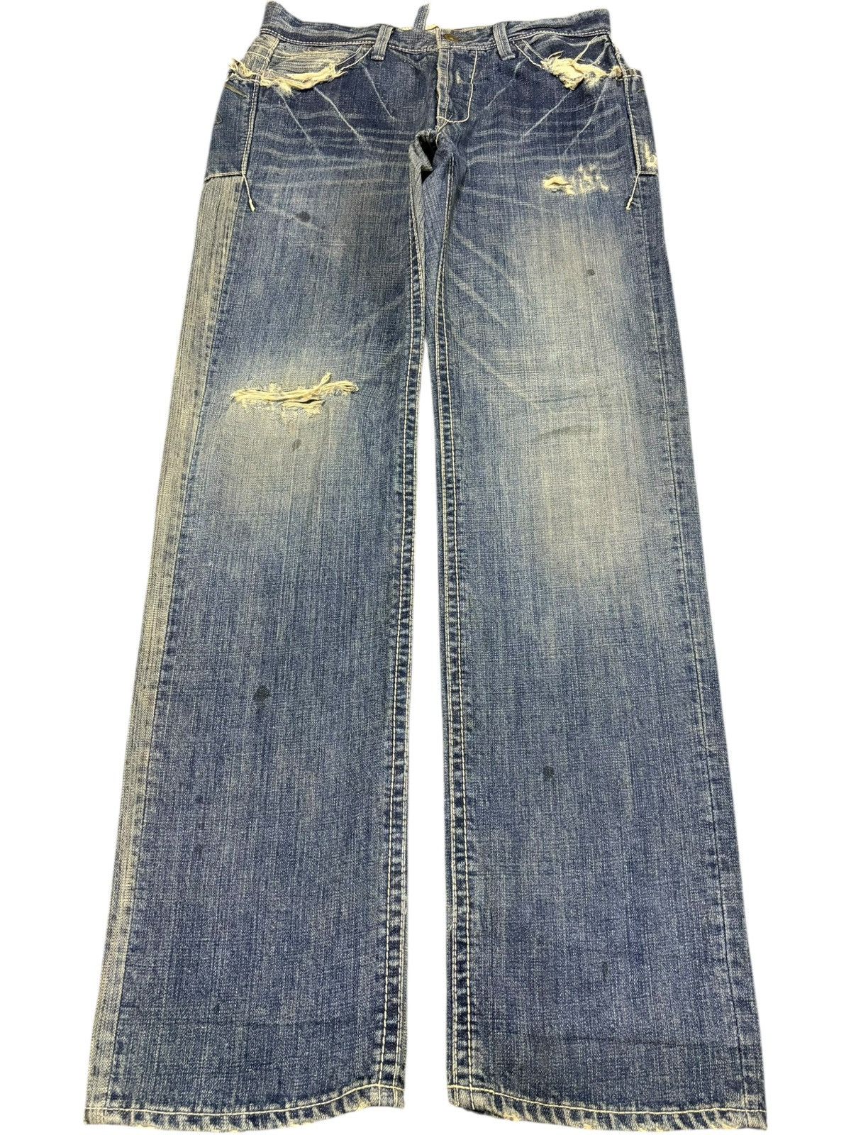 Edwin Vintage Japanese Brand Mud Wash Distress Jeans Size 29" - 1 Thumbnail