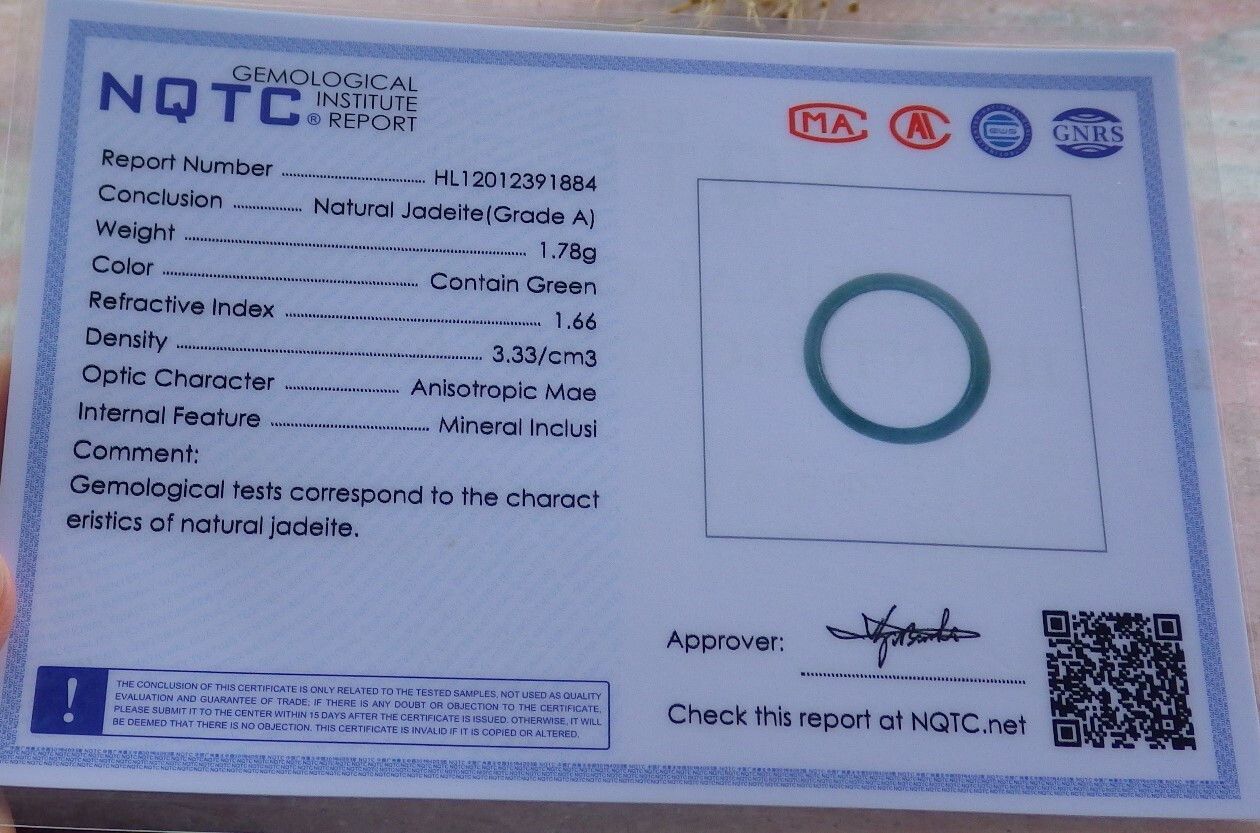 Other 108606 VS Certified ICY Jadeite Jade Green RING Circle NO.5 Size ONE SIZE - 11 Thumbnail