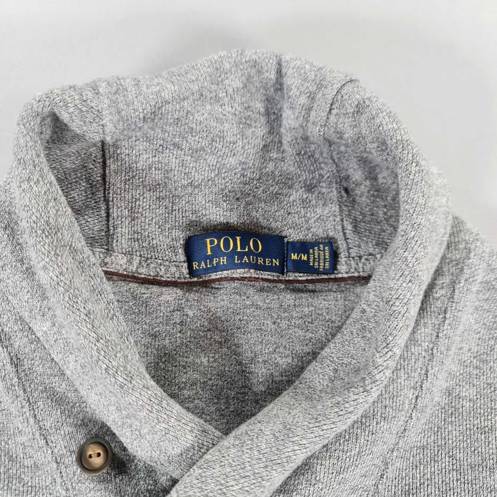 Polo Ralph Lauren Polo Ralph Lauren Mens Jumper Grey Medium Cotton Shawl Neck Pullover 19627 Size US M / EU 48-50 / 2 - 3 Thumbnail