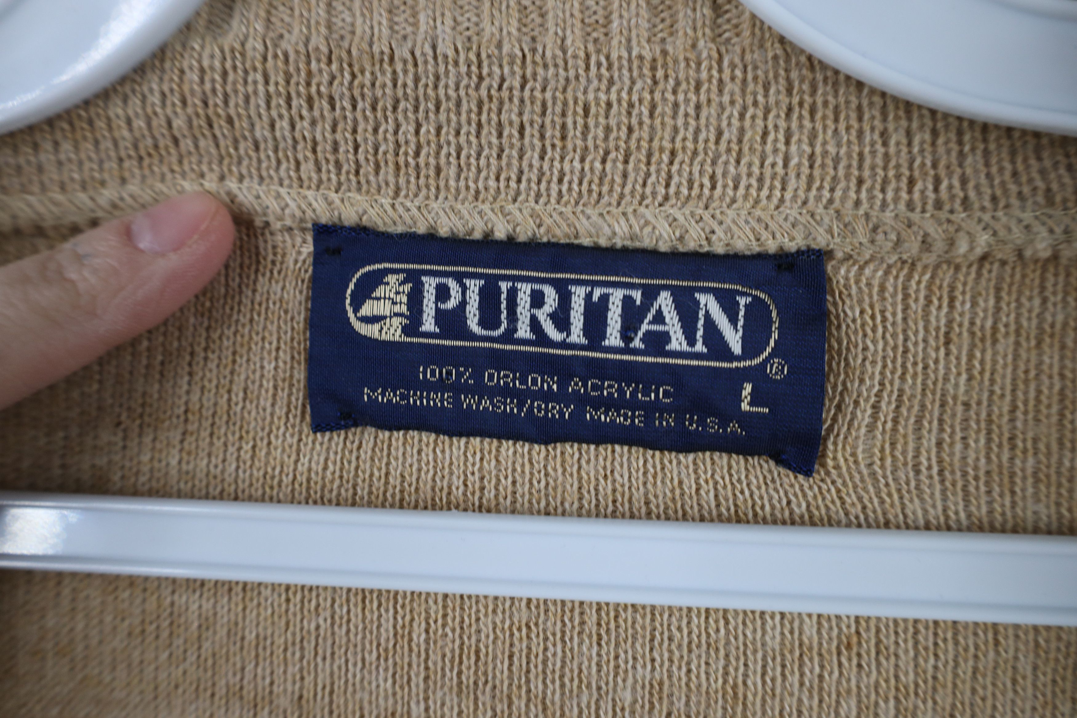 Vintage Vintage 90s Streetwear Cardigan Sweater Beige USA Acrylic Size US L / EU 52-54 / 3 - 7 Thumbnail