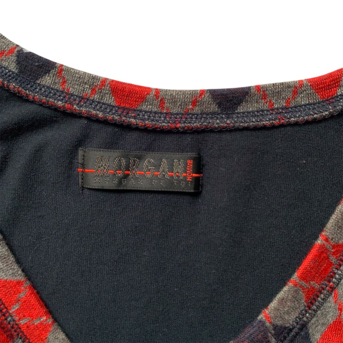 Morgan Homme Vintage morgan homme v-neck sweater with argyle pattern Size US M / EU 48-50 / 2 - 6 Thumbnail