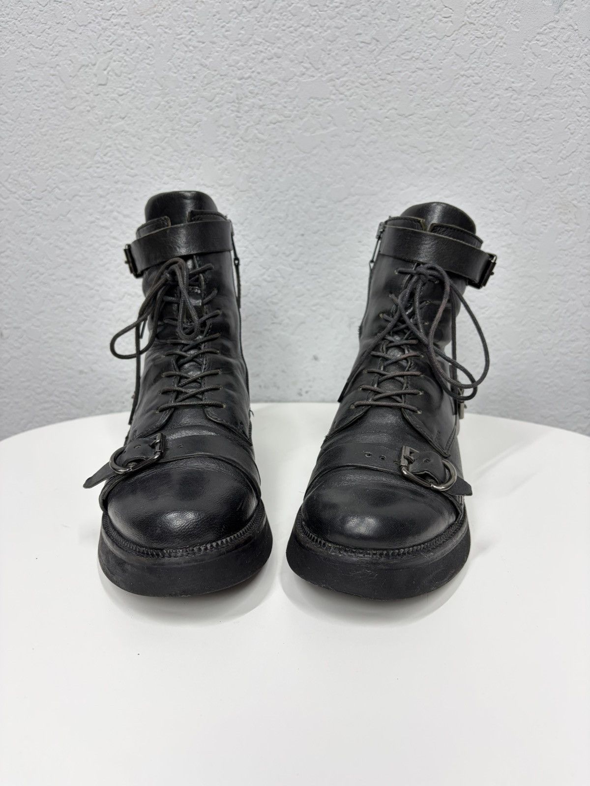 If Six Was Nine Vintage 00s Guidi CCP Style Distressed Leather Biker Boots Size US 7 / EU 40 - 7 Thumbnail