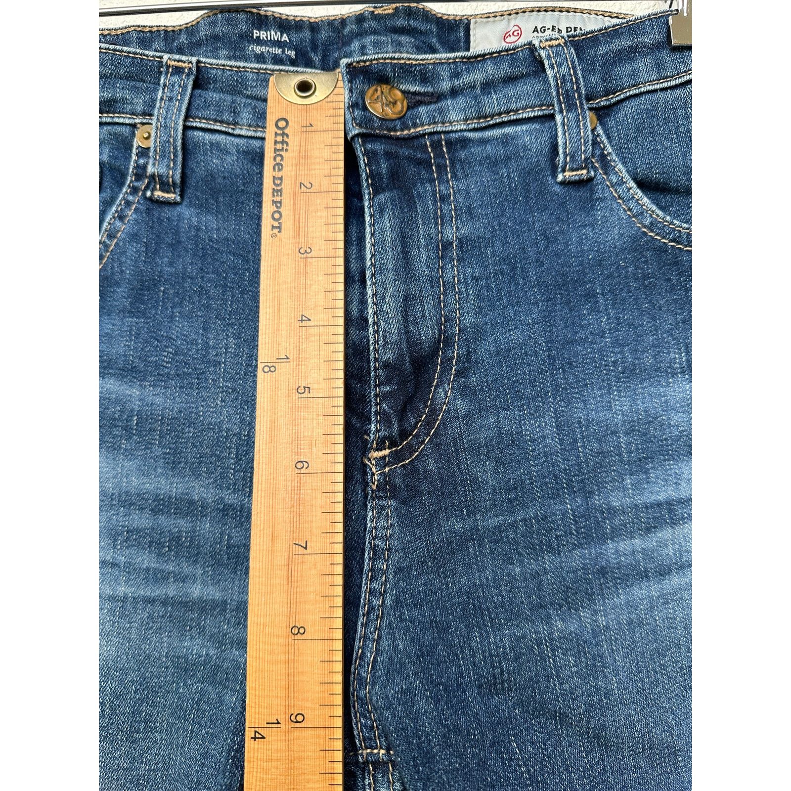 AG Adriano Goldschmied AG Adriano Goldschmied Prima Cigarette Leg Jean Med Wash 31R Size 31" - 11 Thumbnail