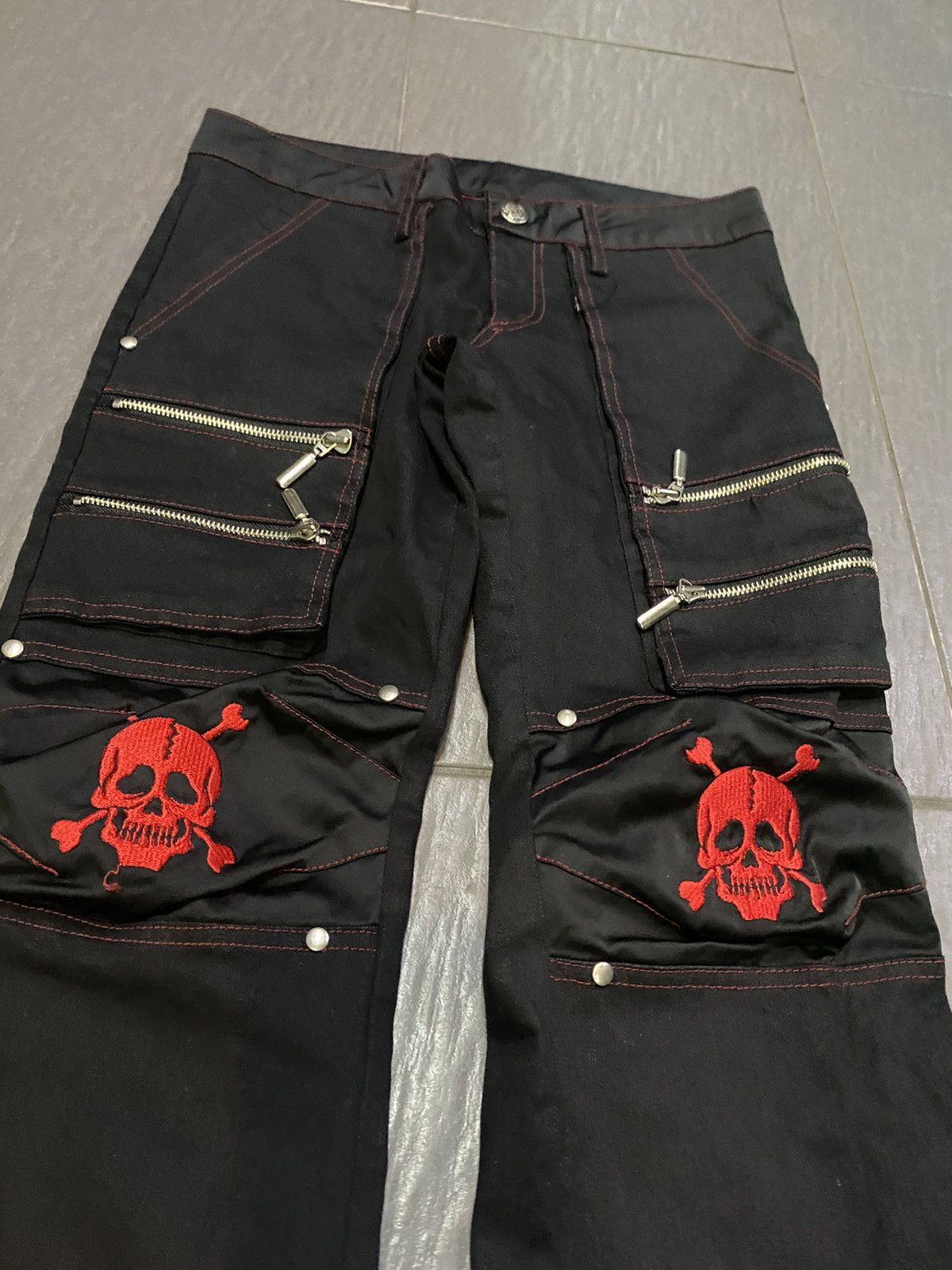 Hysteric Glamour × Japanese Brand × Tornado Mart Flare jeans skulls 💀 Multipocket Boot Cut Size US 29 - 4 Thumbnail