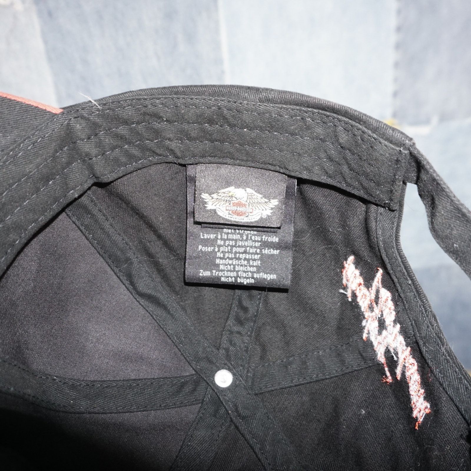 Harley Davidson OSFA - Vintage / Y2K Blked Out Harley W/ Back Embroidery Hat Size ONE SIZE - 5 Thumbnail