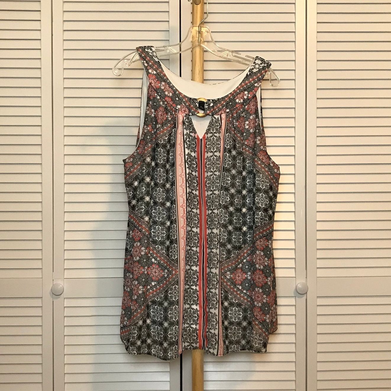 Alyx ALYX Geometric Floral Scoop Neckline Sleeveless Blouse 1X Size XL / US 12-14 / IT 48-50 - 1 Thumbnail