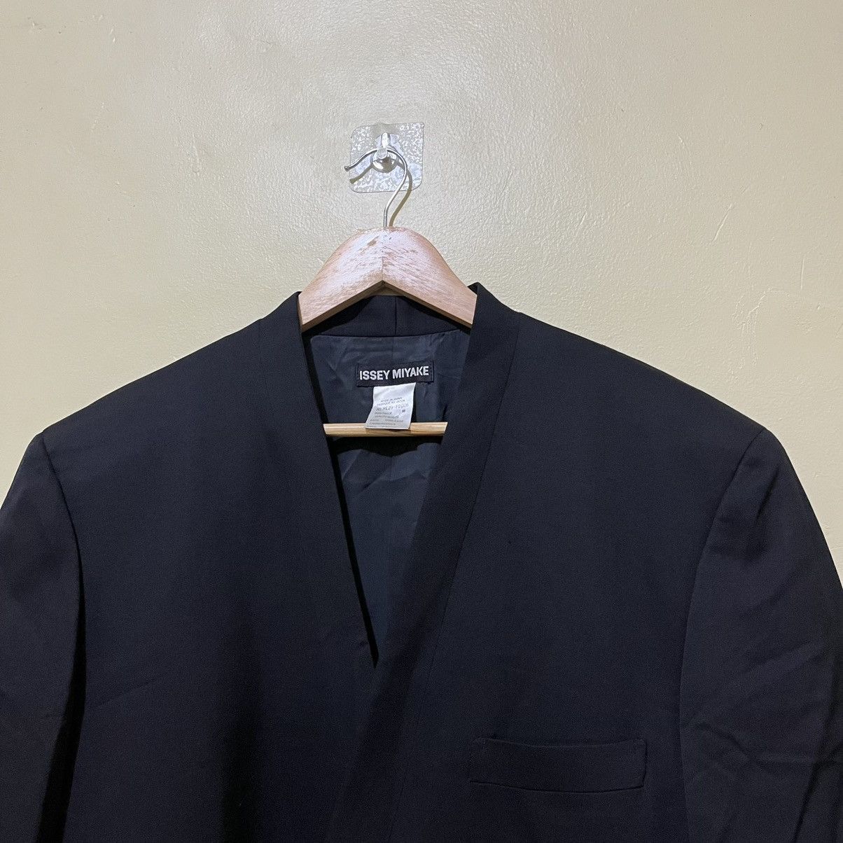 Issey Miyake 90s ISSEY MIYAKE - NO COLLAR KIMONO TYPE WOOL BLAZER Size 40R - 3 Thumbnail