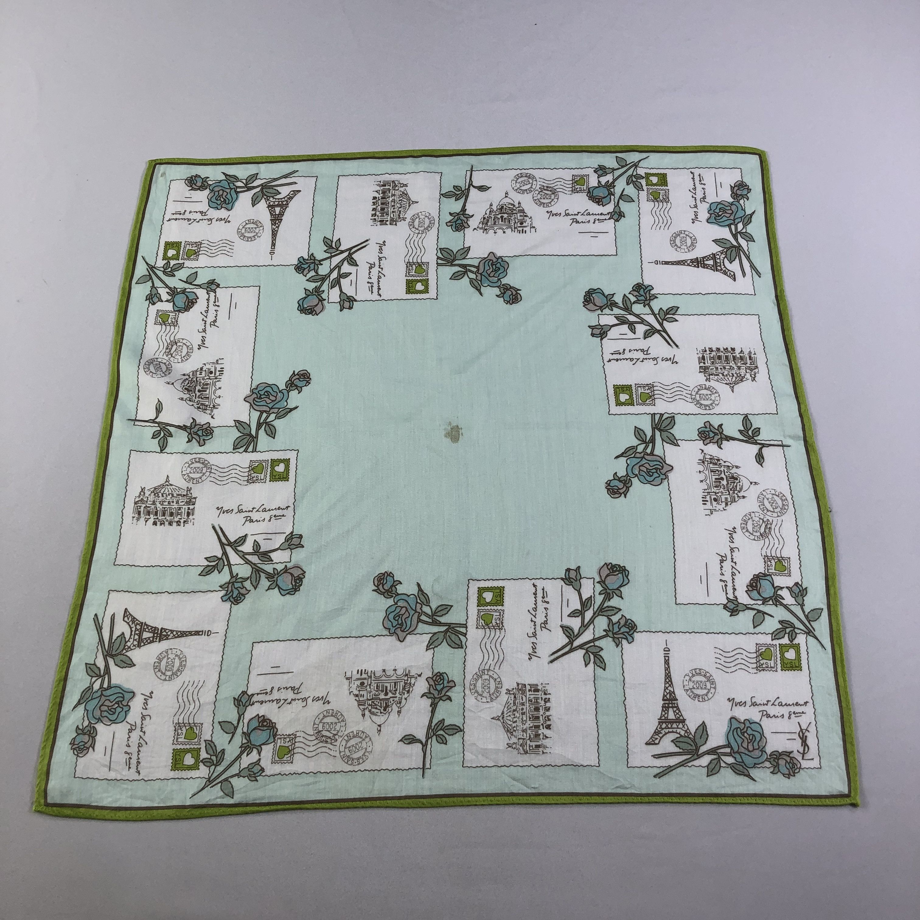 Yves Saint Laurent YSL Postcard Handkerchief Neckerchief Bandana H2148 Size ONE SIZE - 1 Thumbnail