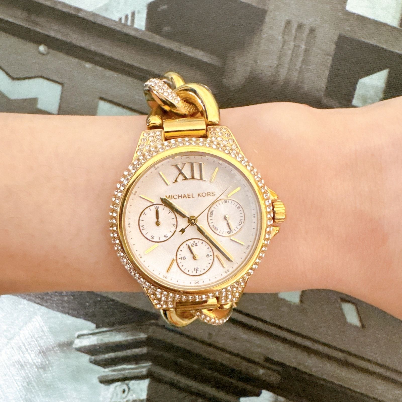 Michael Kors MICHAEL KORS MK6842 MINI CAMILLE PAVE GOLD STAINLESS STEEL Size ONE SIZE - 6 Thumbnail