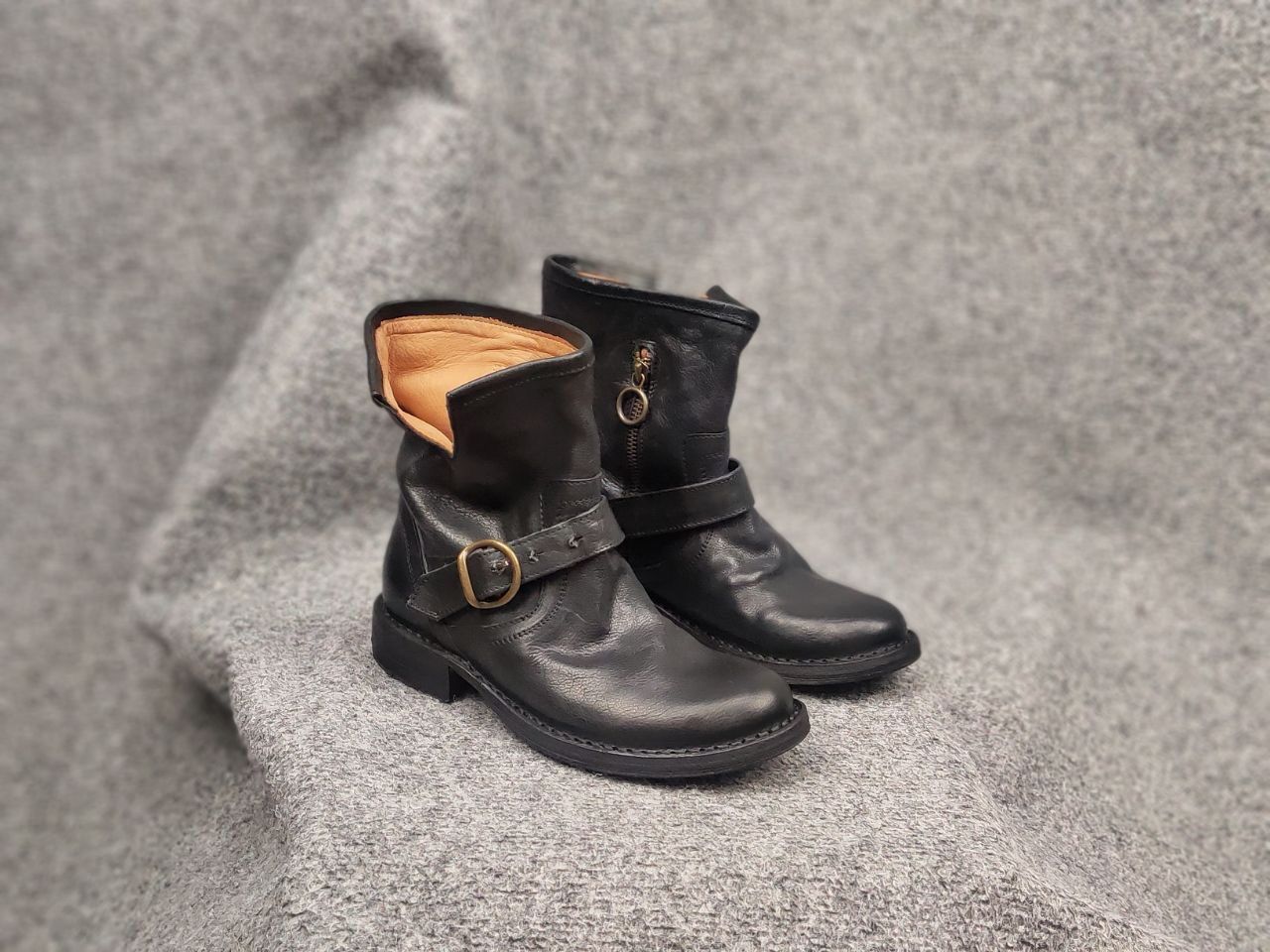 Fiorentini + Baker Fiorentini + Baker Side Zip Leather Eli Moto Ankle Boots Size US 5 / IT 35 - 7 Thumbnail