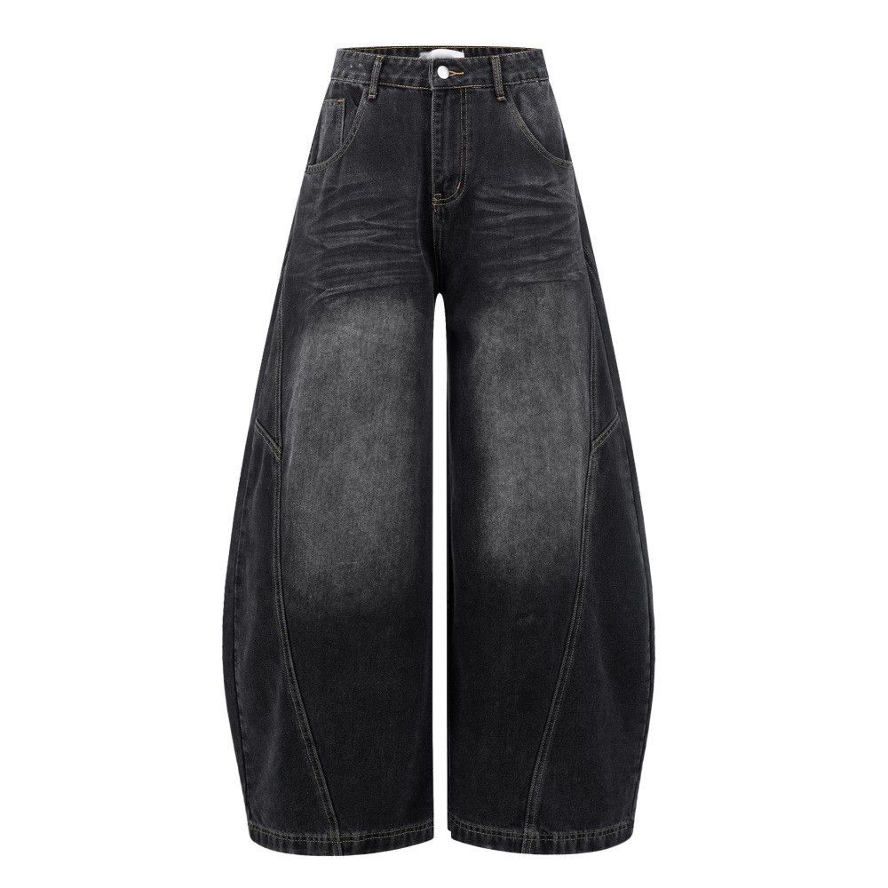 Vintage Men's Loose Wide-Leg Printed Pocket Curved Jeans Size US 32 / EU 48 - 2 Thumbnail