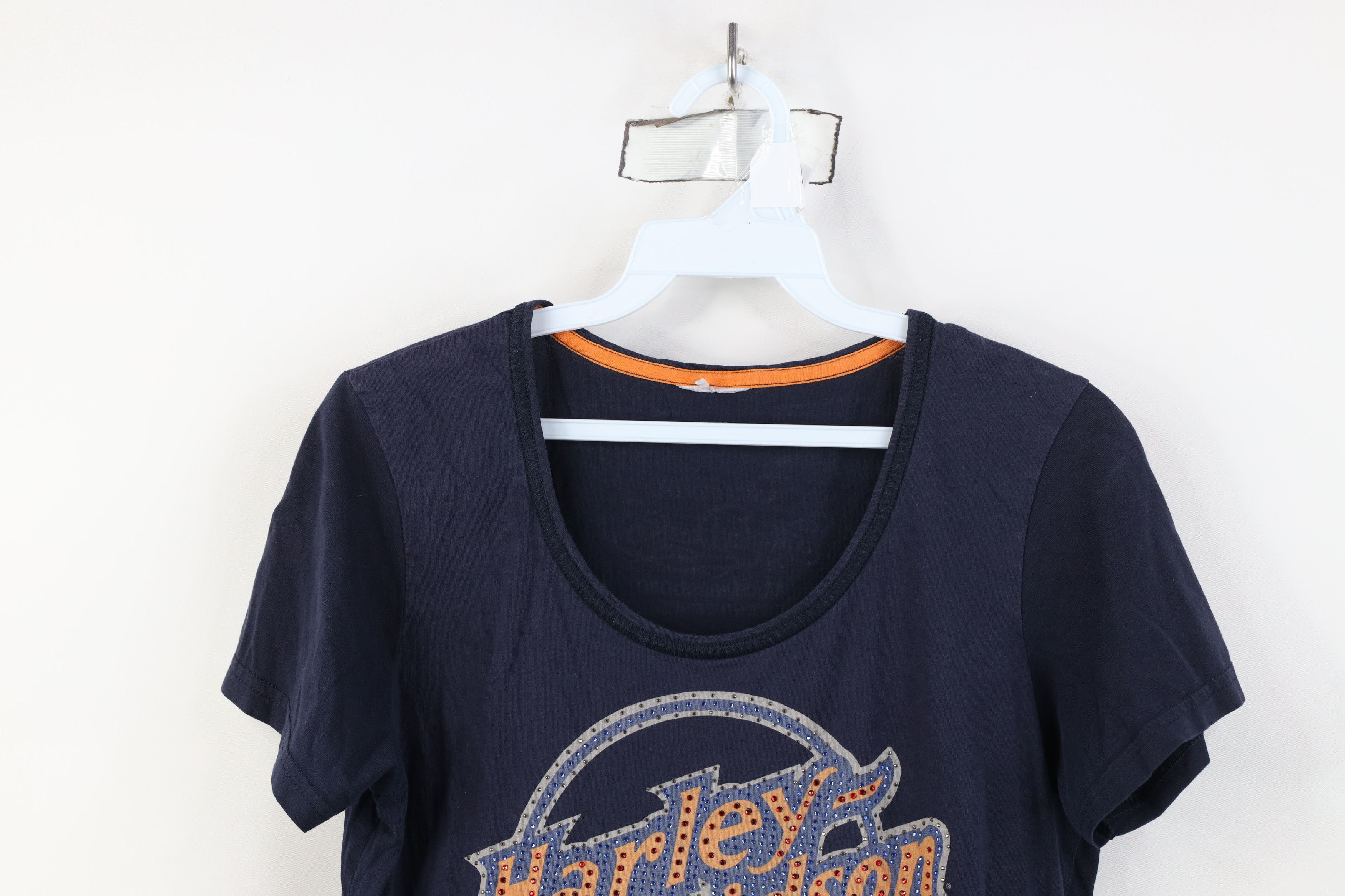 Harley Davidson Vintage Y2K Harley Davidson Spell Sequined T-Shirt Navy Blue Size M / US 6-8 / IT 42-44 - 2 Thumbnail