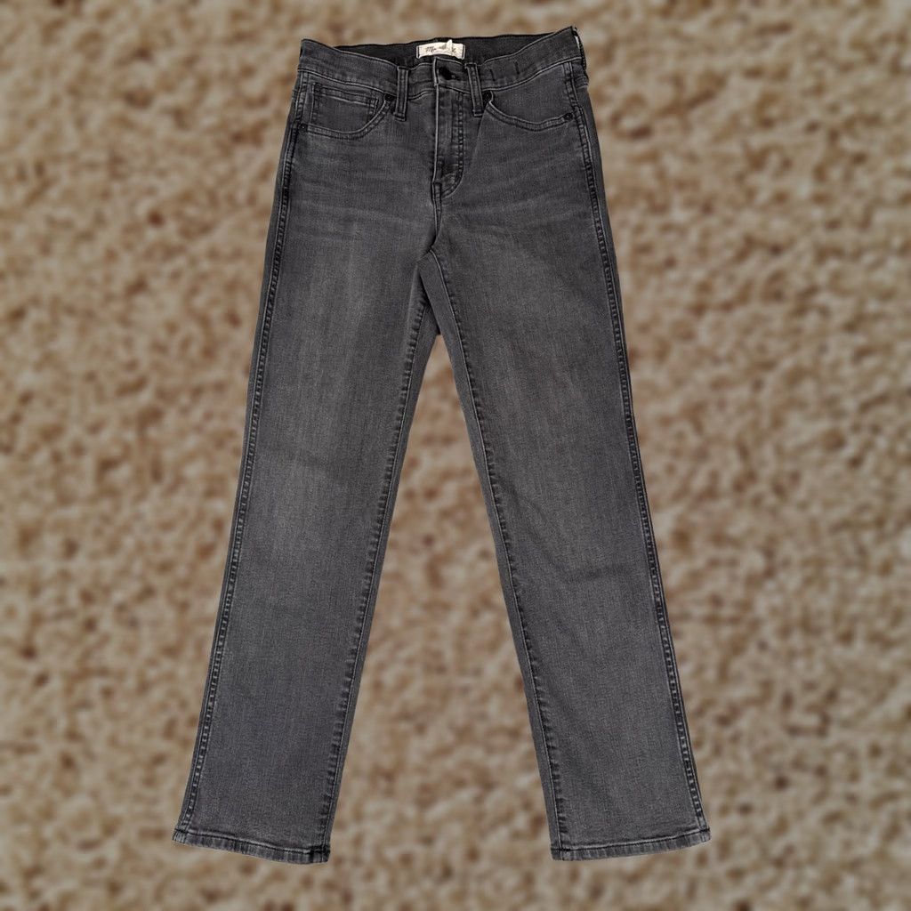 Madewell Madewell Jeans Women 25 Black Mid Rise Stovepipe Cotton Blend Stretch 25x26 Denim Regular 5-Pocket Distressed Logo 90s Retro Designer Mens Women Girls Size 42" / US 20 - 1 Thumbnail