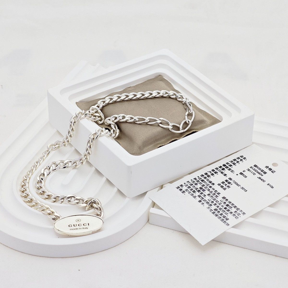 Gucci Gucci Trademark Sterling Silver necklace Size ONE SIZE - 2 Thumbnail