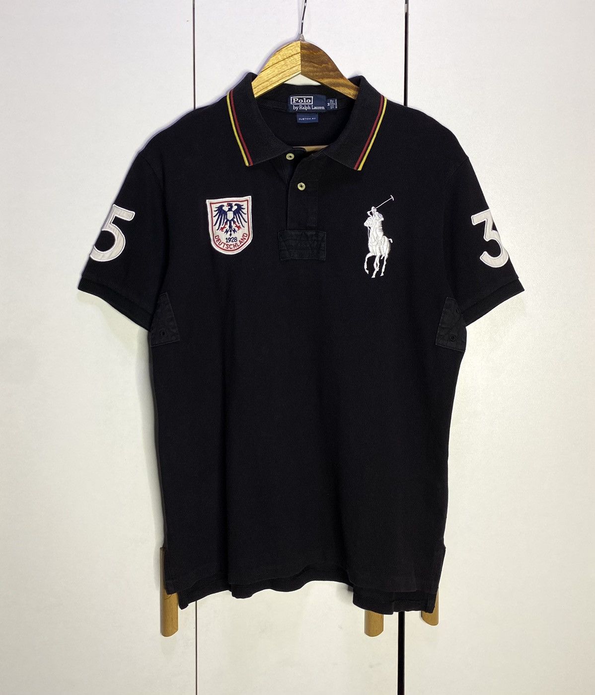 Polo Ralph Lauren × Vintage Ralph Lauren RL Germany Country Black Polo Shirt Chief keef Size US M / EU 48-50 / 2 - 2 Thumbnail