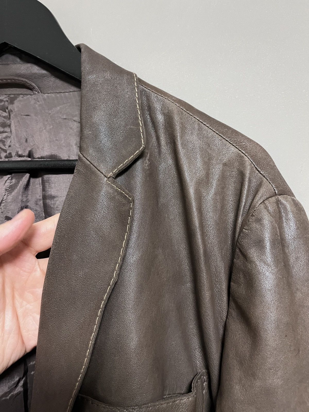 Mandelli Enrico Mandelli Dark Brown Leather Luxury Blazer Jacket Size US L / EU 52-54 / 3 - 7 Thumbnail
