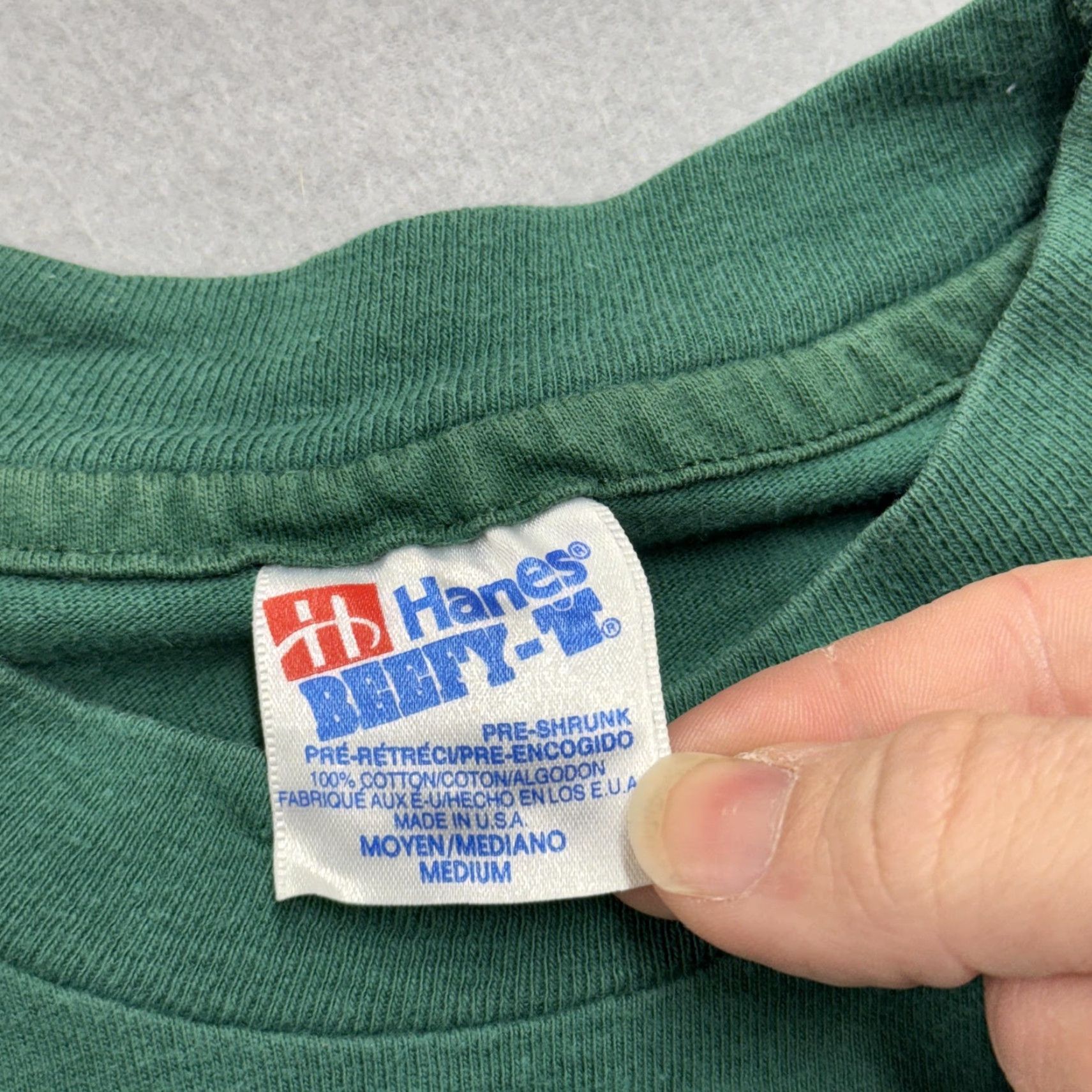 Hanes Vintage Hanes Beefy-T USA Shirt Mens M Green 90s Travel Souvenir Ruidoso NM Shirt Mens Medium Green Hanes Beefy-T USA 90s Size US M / EU 48-50 / 2 - 3 Thumbnail