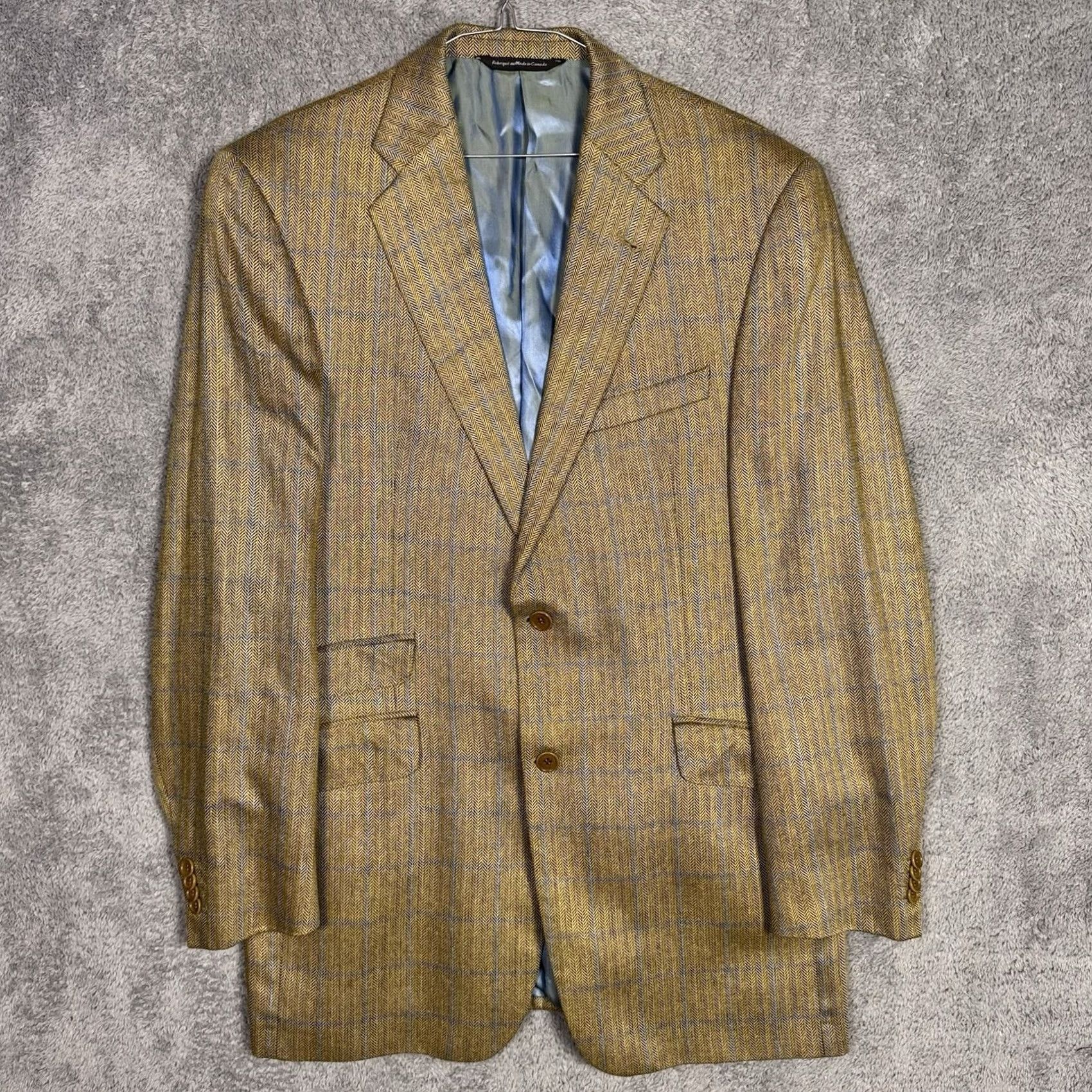 Vintage Coppley Sport Coat Mens 42T 100% Silk Windowpane Herringbone Blazer Suit Jacket Size 42R - 6 Thumbnail