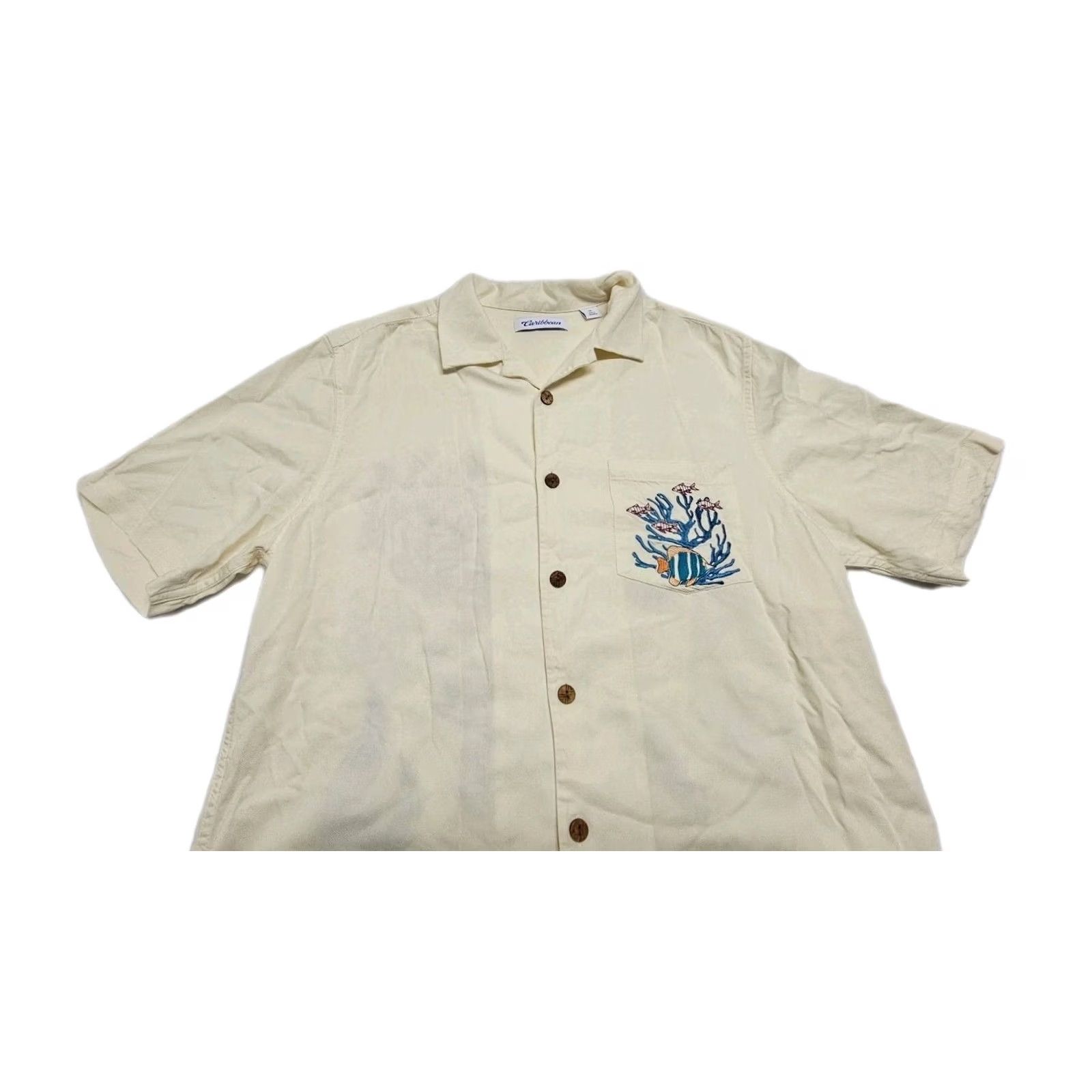 Vintage VINTAGE Caribbean Camp Shirt Mens M Sea Turtle Coral Reef Embroidered Tropical Size US M / EU 48-50 / 2 - 6 Thumbnail