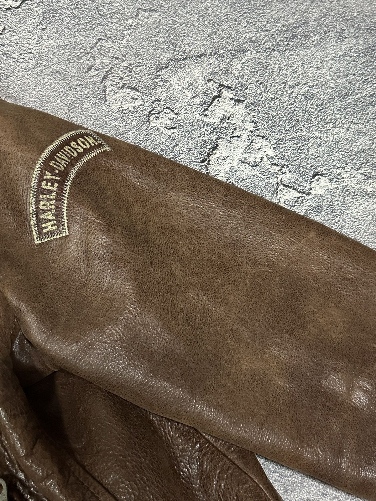 Harley Davidson Vintage Harley Davidson Heavy Leather Biker Jacket Brown L Size US L / EU 52-54 / 3 - 18 Thumbnail