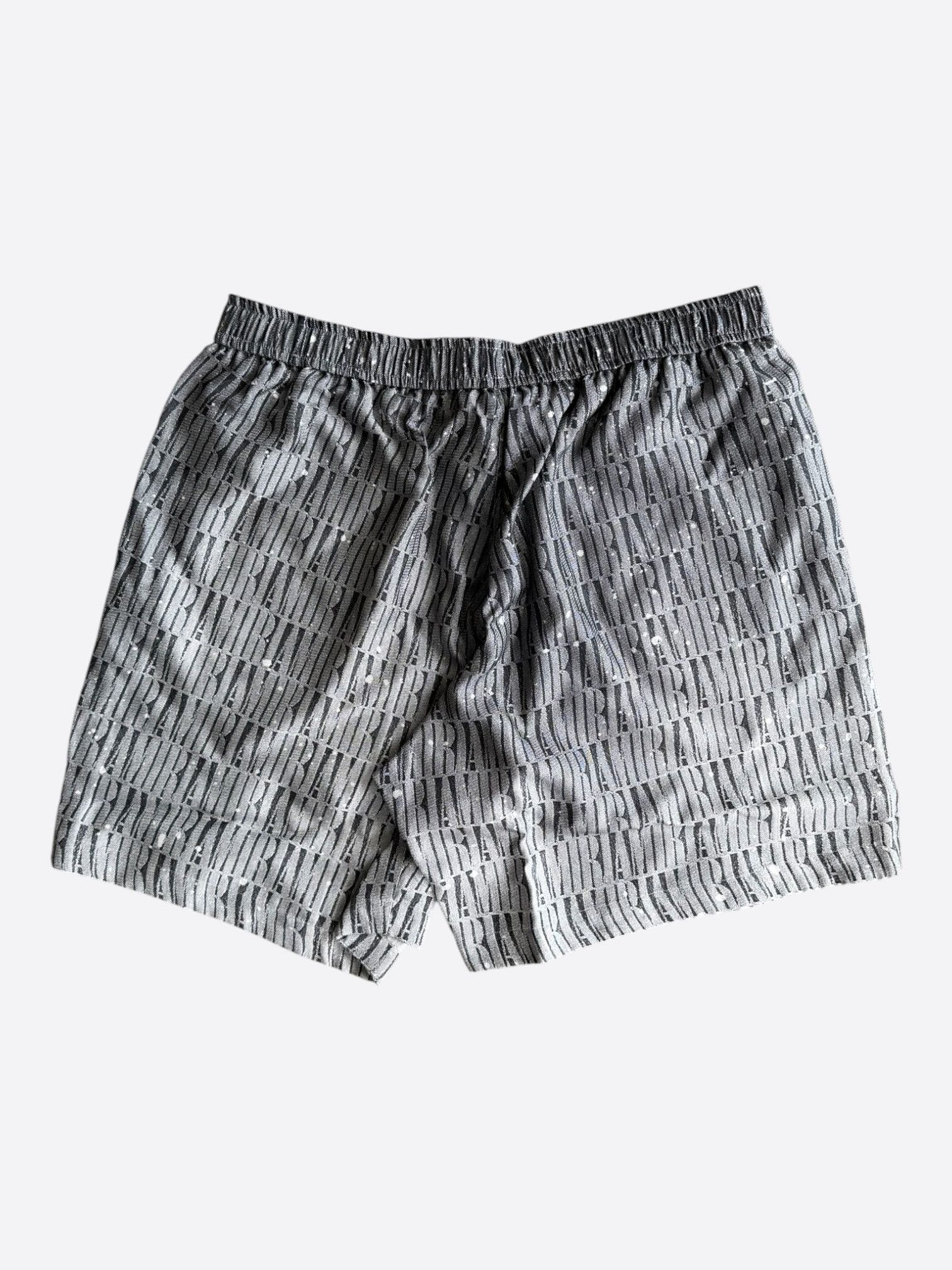 Amiri Amiri Grey & White Gradient Logo Shorts Size US 38 / EU 54 - 2 Thumbnail
