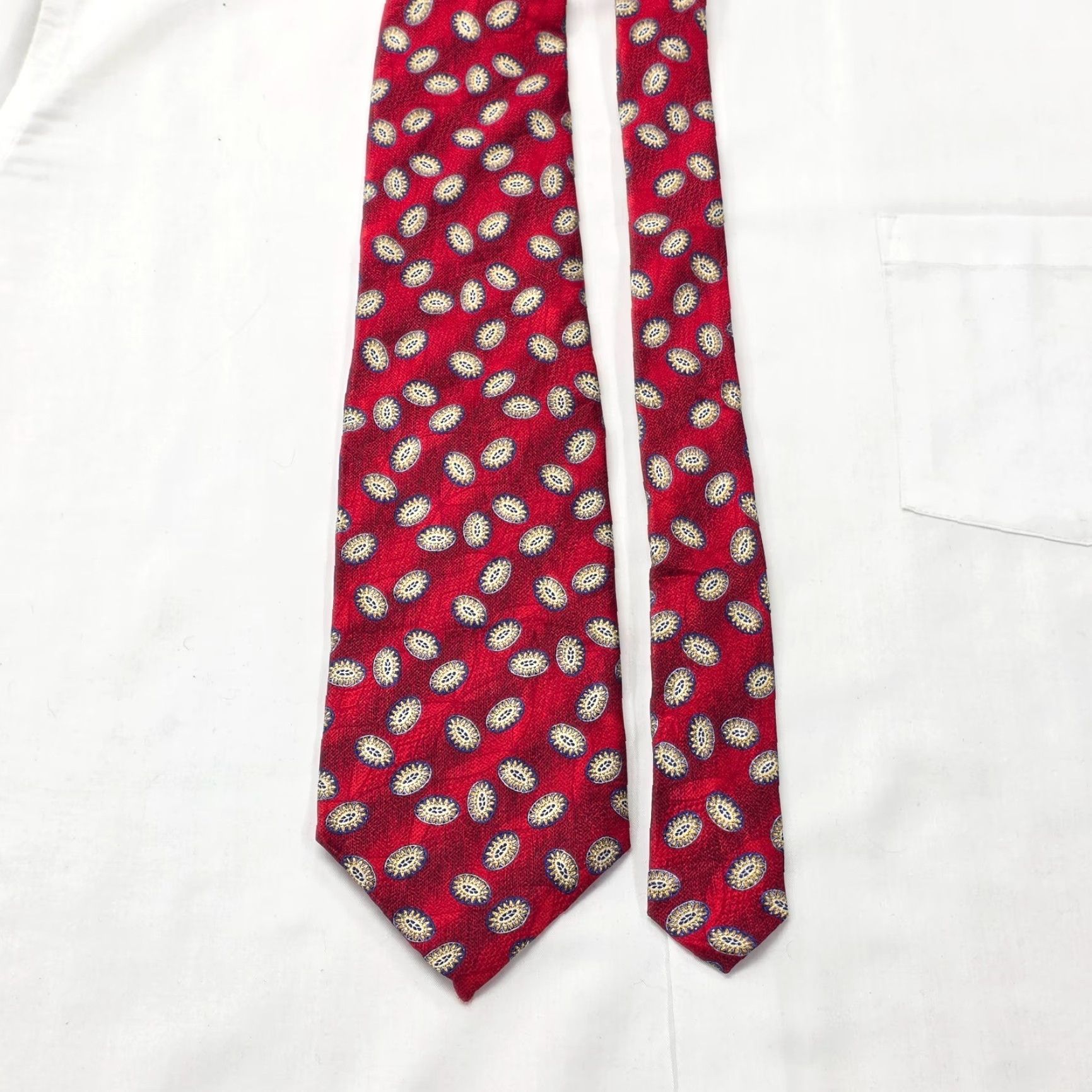 Robert Talbott Robert Talbott Studio Necktie Mens Red Geometric Silk Tie Designer USA Size ONE SIZE - 2 Thumbnail