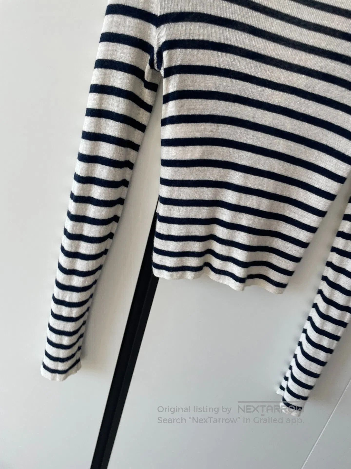 Dior Dior Linen Stripe Gold Button Cardigan. Size XXS / US 00 / IT 34 - 5 Thumbnail