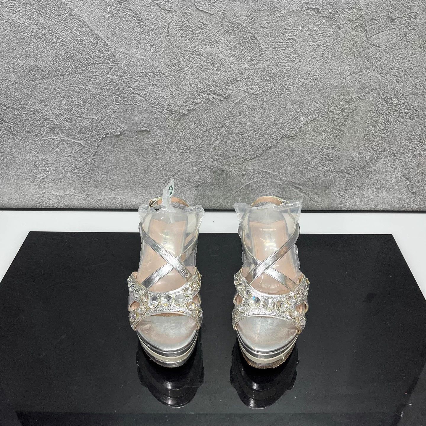Miu Miu MIU MIU Rhinestone Heeled Sandals 36 95 New Size US 5 / IT 35 - 2 Thumbnail