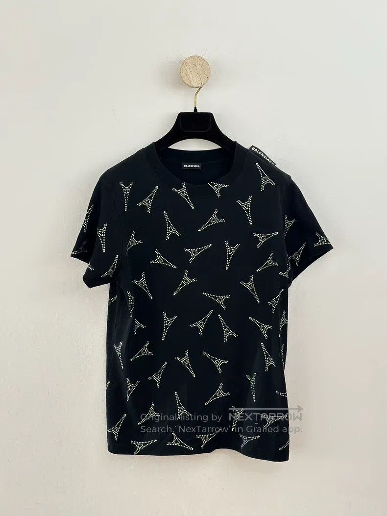 Balenciaga Balenciaga Black crystal studded Eiffel Tower round neck s Size US M / EU 48-50 / 2 - 1 Thumbnail