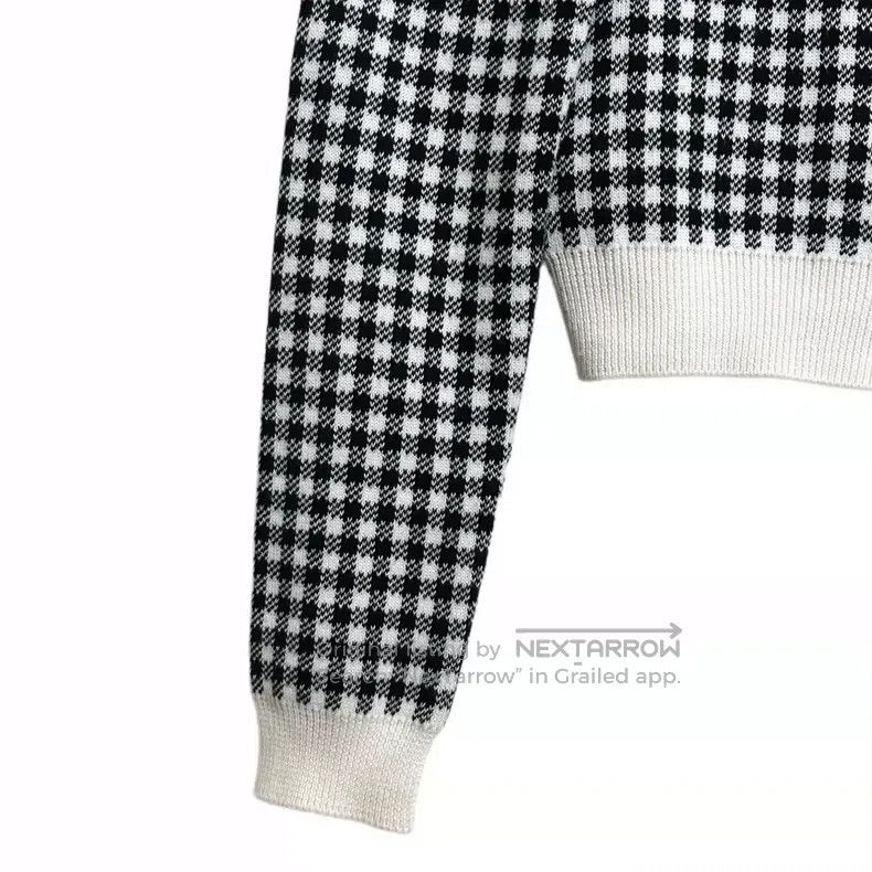 Miu Miu Miu Miu 38 Black and white checkerboard knit cardigan Size M / US 6-8 / IT 42-44 - 5 Thumbnail