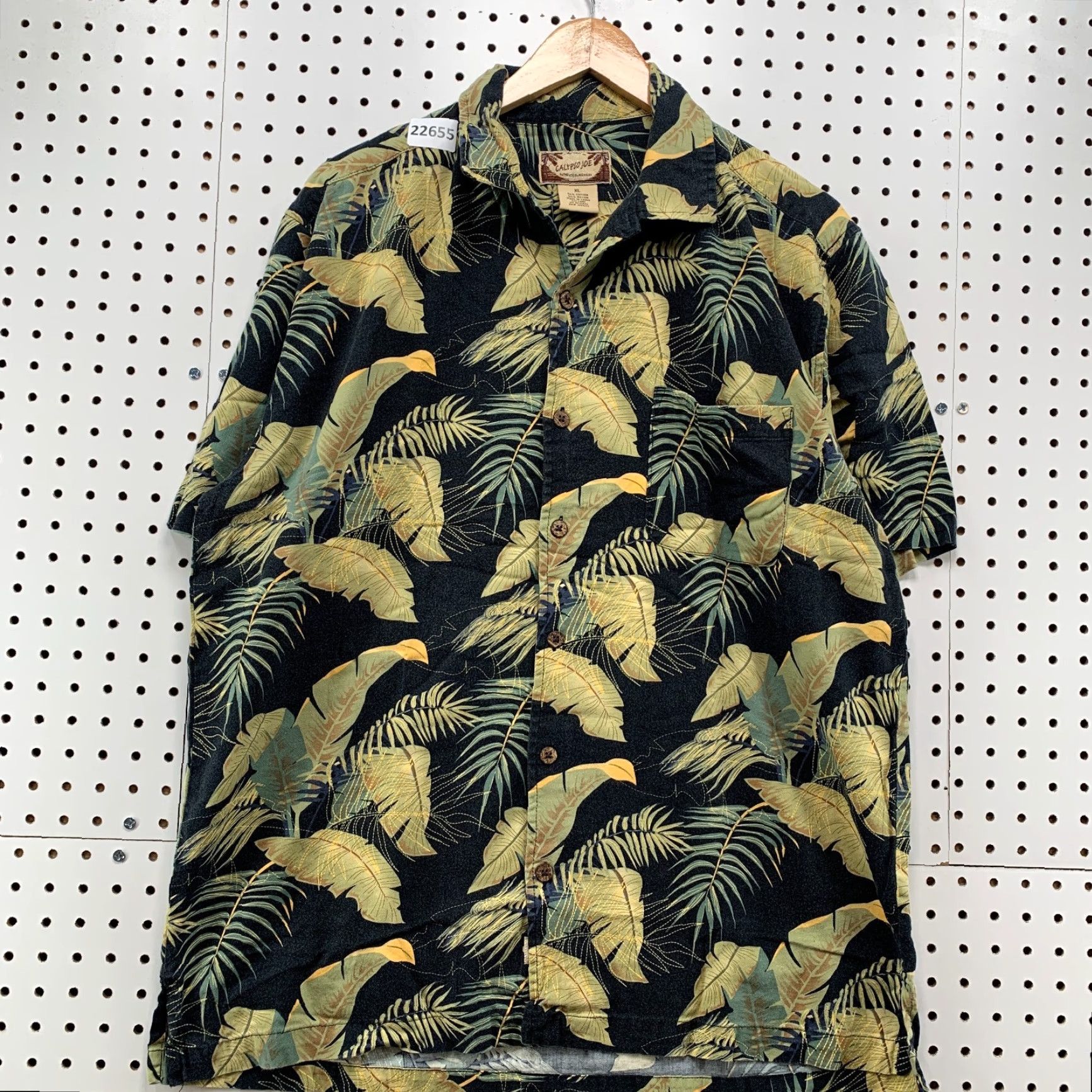 ALOHAS VINTAGE Calypso Joe Hawaiian ButtonUp Shirt XL Black Floral Aloha Short Sleeve Mens Size US XL / EU 56 / 4 - 7 Thumbnail