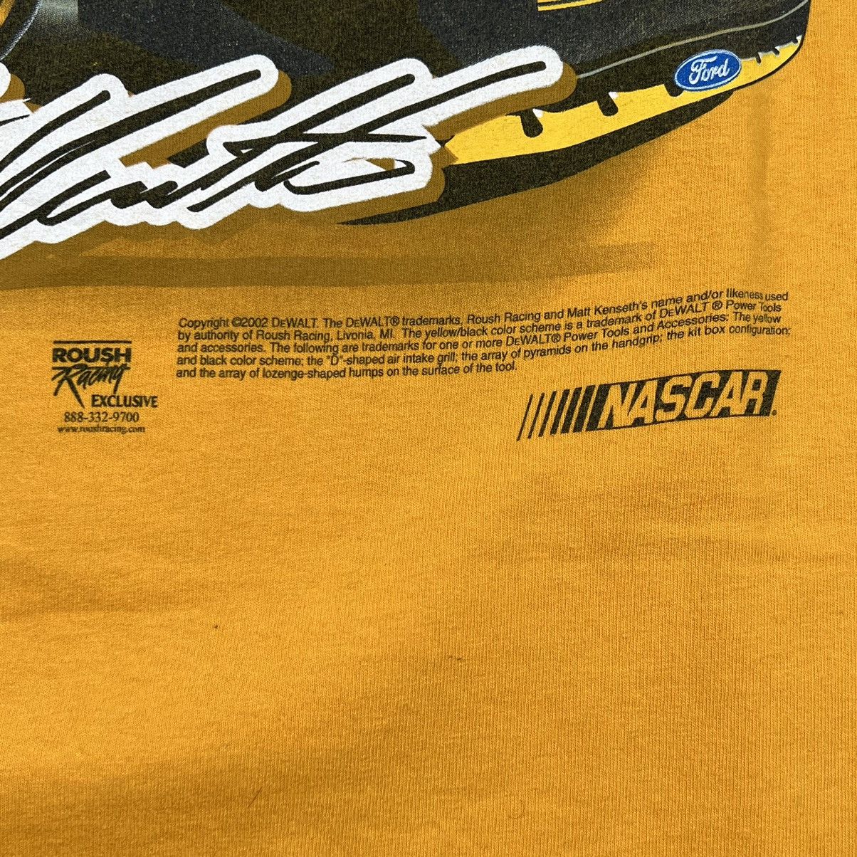 NASCAR × Vintage Vintage Matt Kenseth Yellow Y2K NASCAR DeWALT Racing Tee Size US L / EU 52-54 / 3 - 5 Thumbnail
