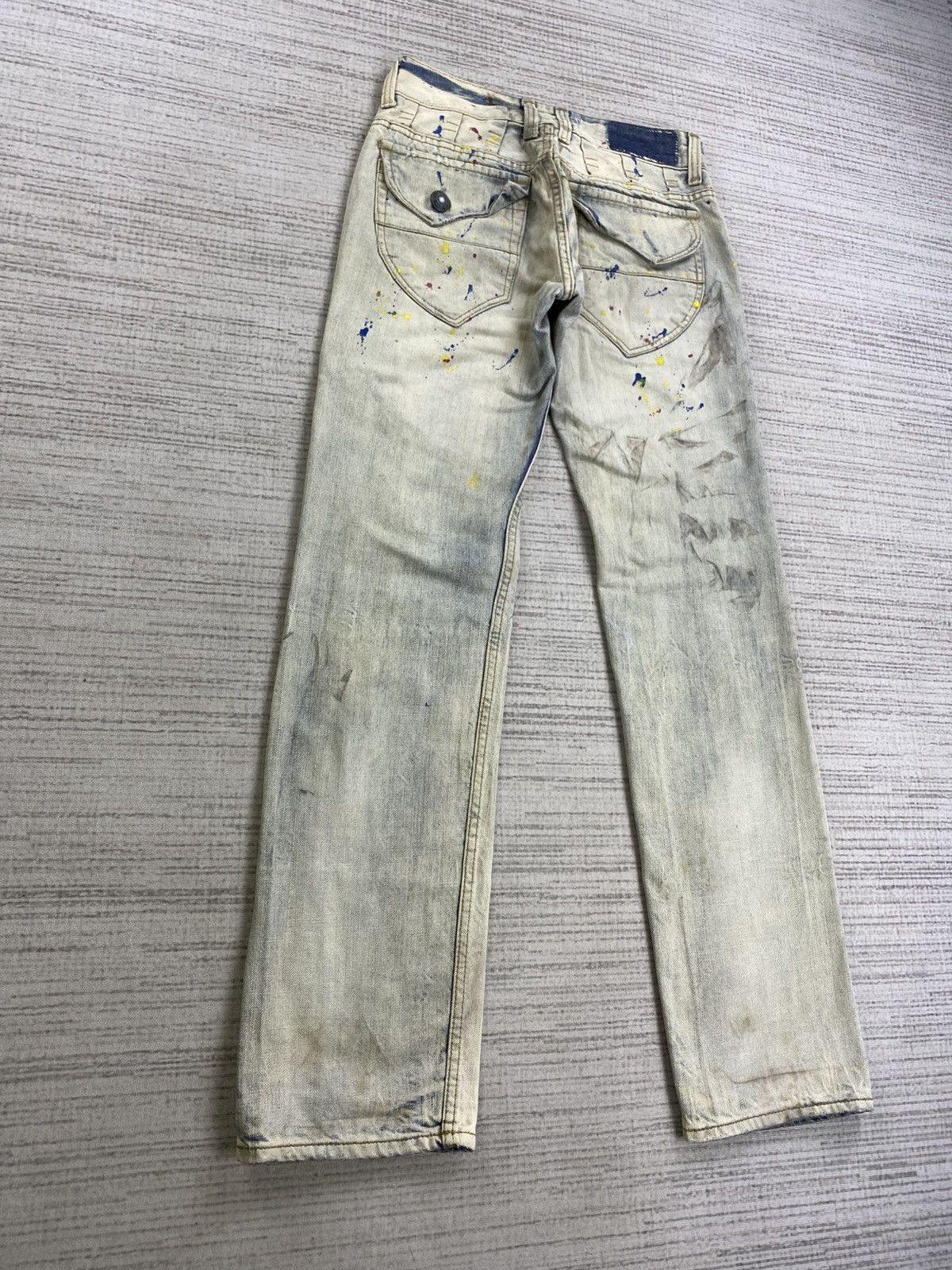 If Six Was Nine 🔥Vtg A Nameless Brand Splatter Paint Distressed Denim Jeans Size US 28 / EU 44 - 8 Thumbnail
