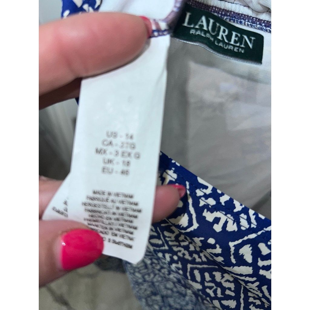 Lauren Ralph Lauren Lauren Ralph Lauren Women's Blue Print One-Piece Swimsuit Size XL / US 12-14 / IT 48-50 - 4 Thumbnail