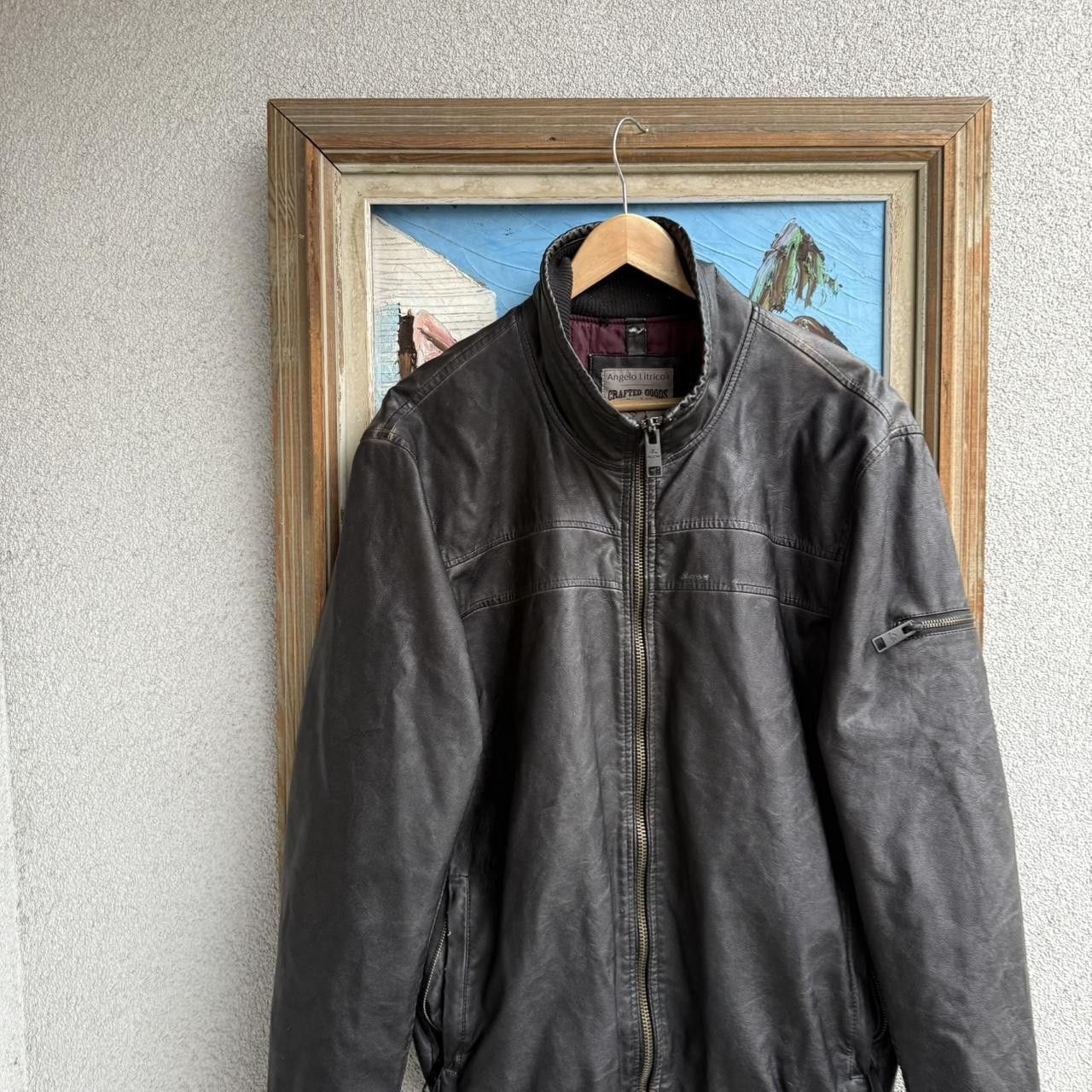 Vintage Vintage 90s Real Leather Cropped Jacket Fitted Black Size US M / EU 48-50 / 2 - 2 Thumbnail