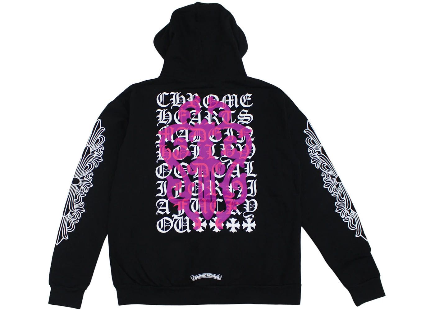 Eye Chart Dagger Zip-Up Hoodie Black - Lightly Worn