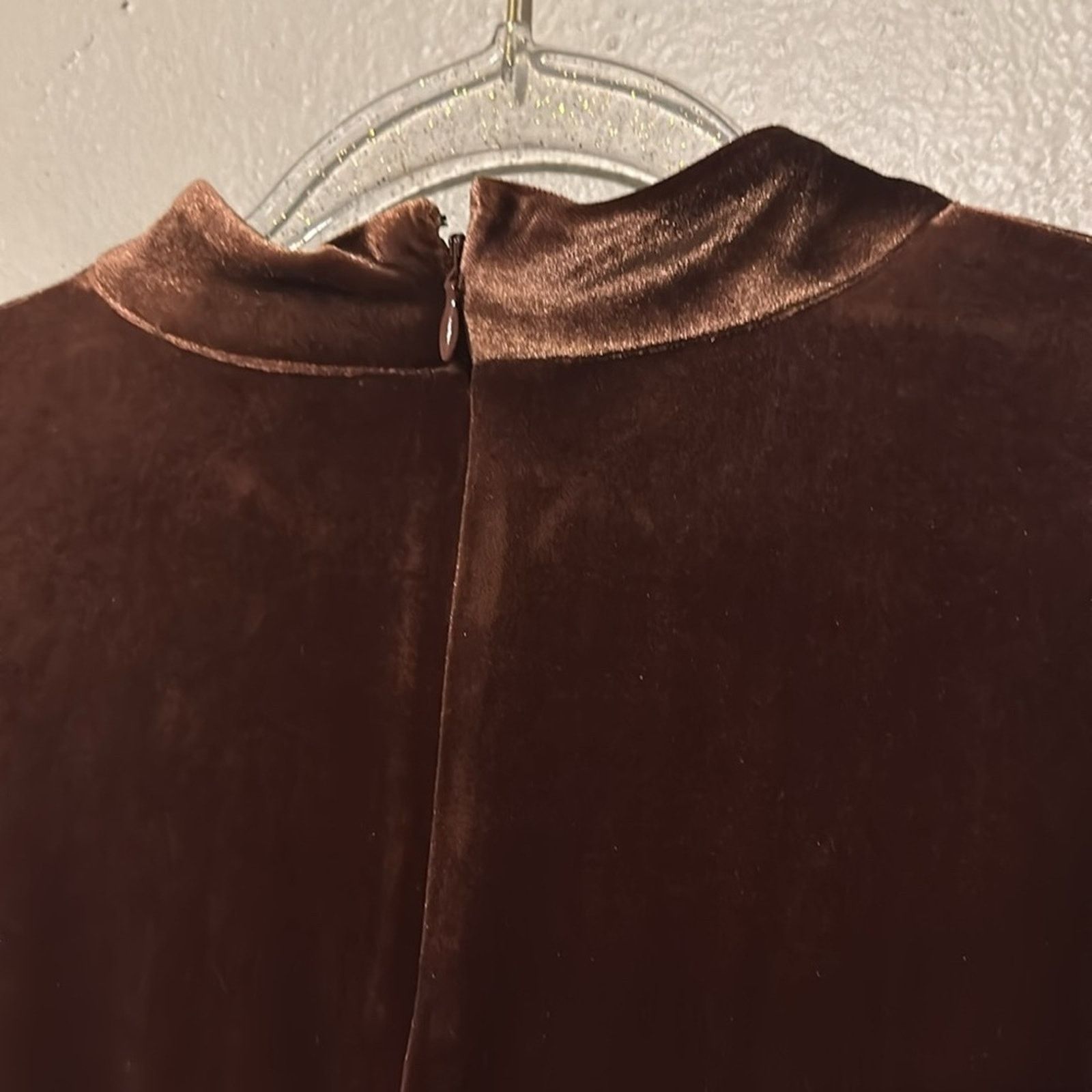 Calvin Klein Calvin Klein Womens Velvet Knee Fit & Flare Dress Size XL / US 12-14 / IT 48-50 - 9 Thumbnail