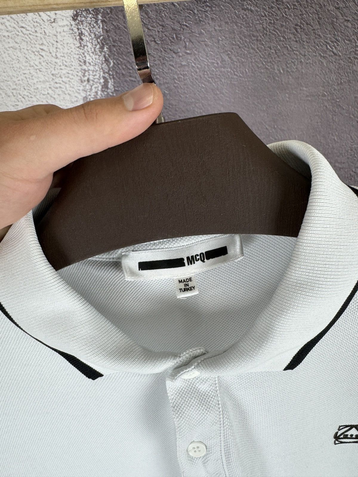 Alexander McQueen McQ by Alexander McQueen white striped polo tee shirt Size US XL / EU 56 / 4 - 9 Thumbnail