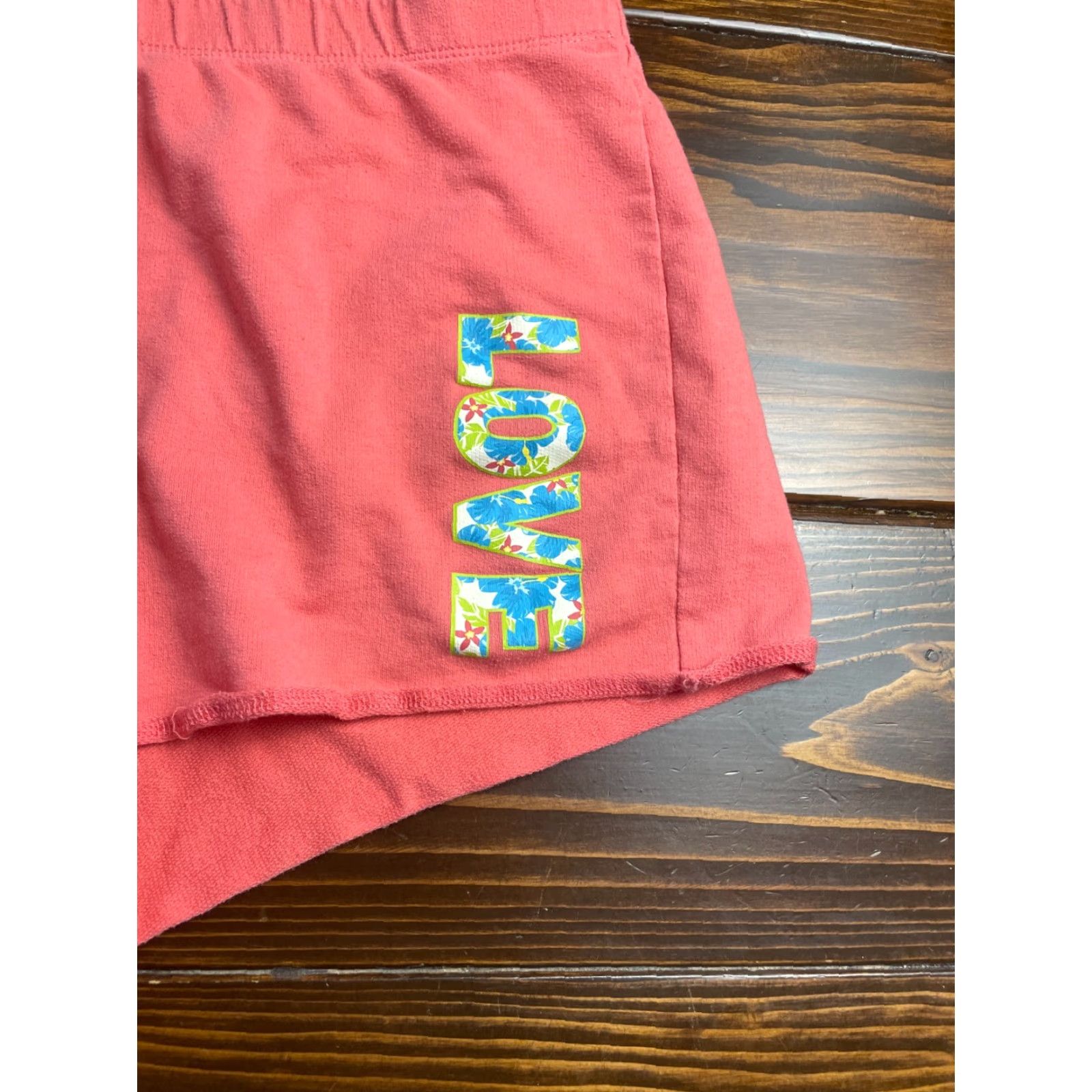 Vintage Just Be Shorts Women's 2XL Pink Lounge Waistband LOVE Floral on Print Lounge Womens 2XL Pink Size 26" / US 2 / IT 38 - 3 Thumbnail