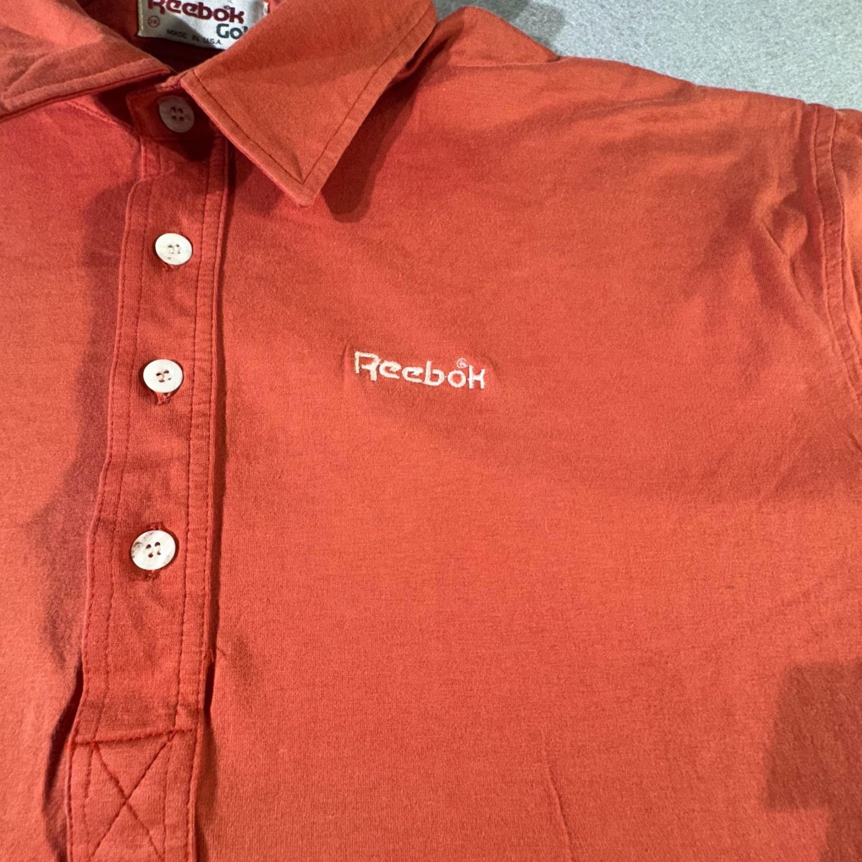 Reebok VINTAGE Reebok Polo Shirt Mens Large Golf Short Sleeve Cotton Made in USA 90s Retro Athletic Size US L / EU 52-54 / 3 - 2 Thumbnail