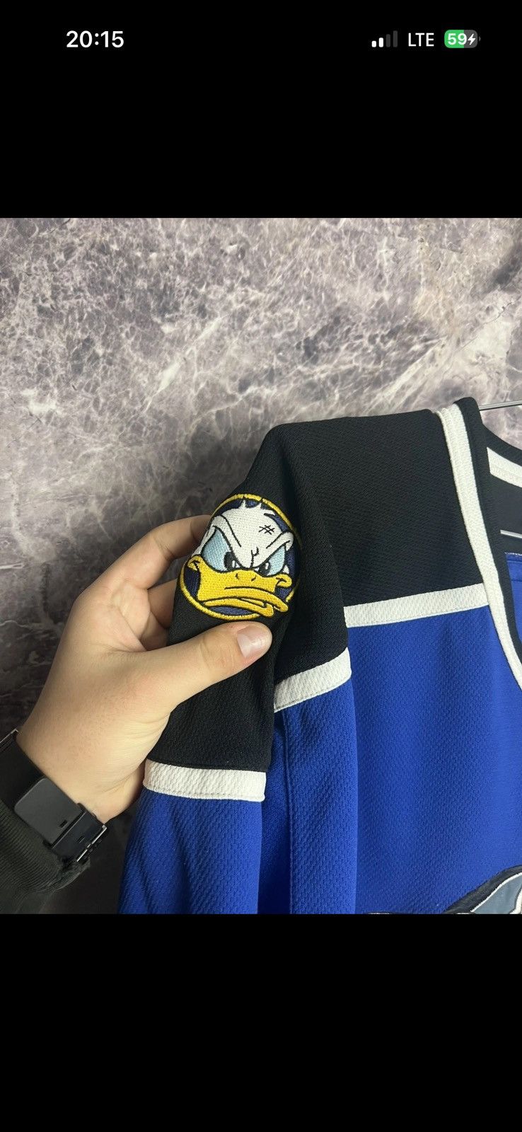 Disney Crazy Y2K! Vintage Disney Donald Duck ice hockey jersey ! Size US M / EU 48-50 / 2 - 7 Thumbnail