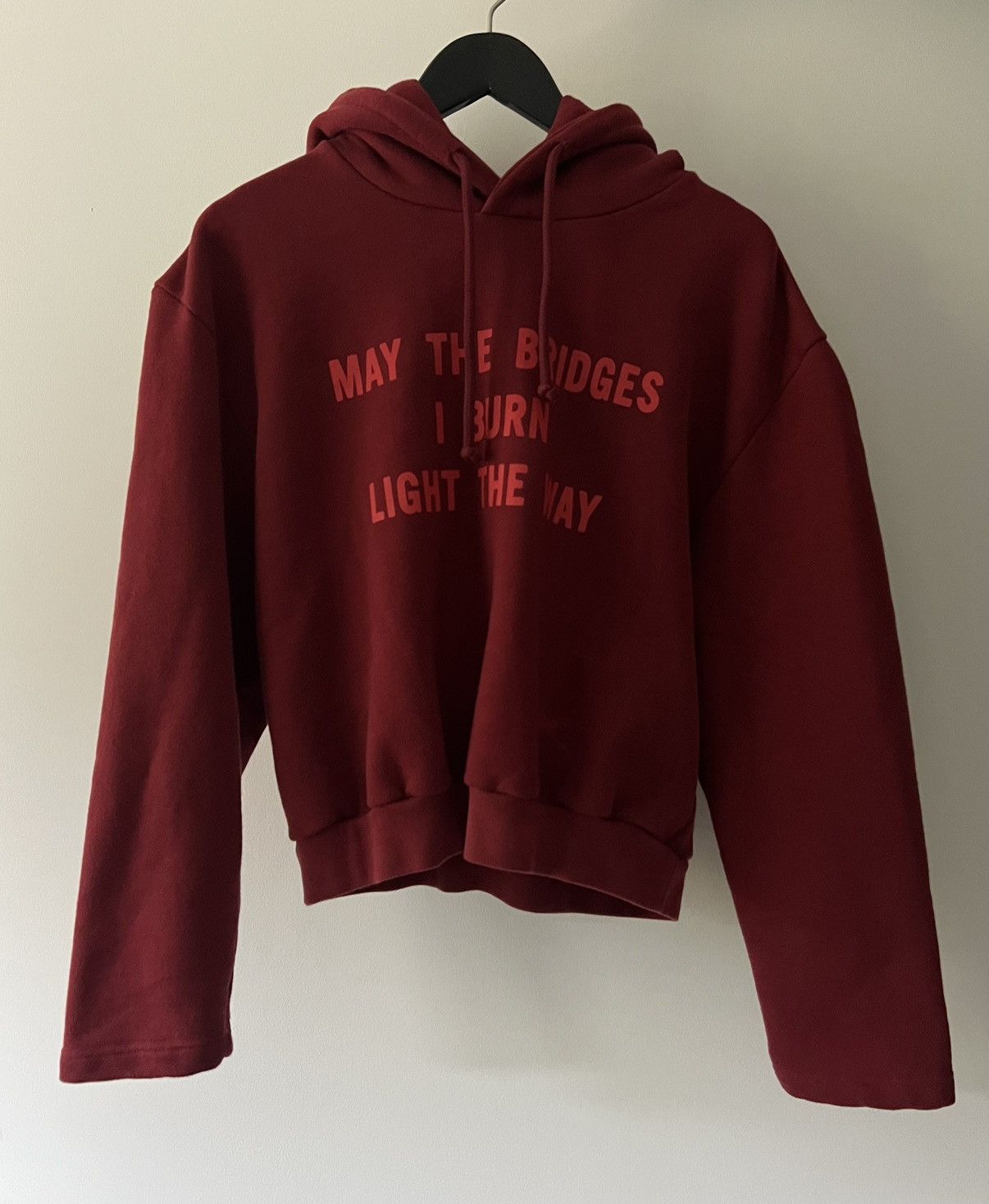 Vetements Vetements “May The Bridges I Burn” Cropped Hoodie Size US L / EU 52-54 / 3 - 5 Thumbnail