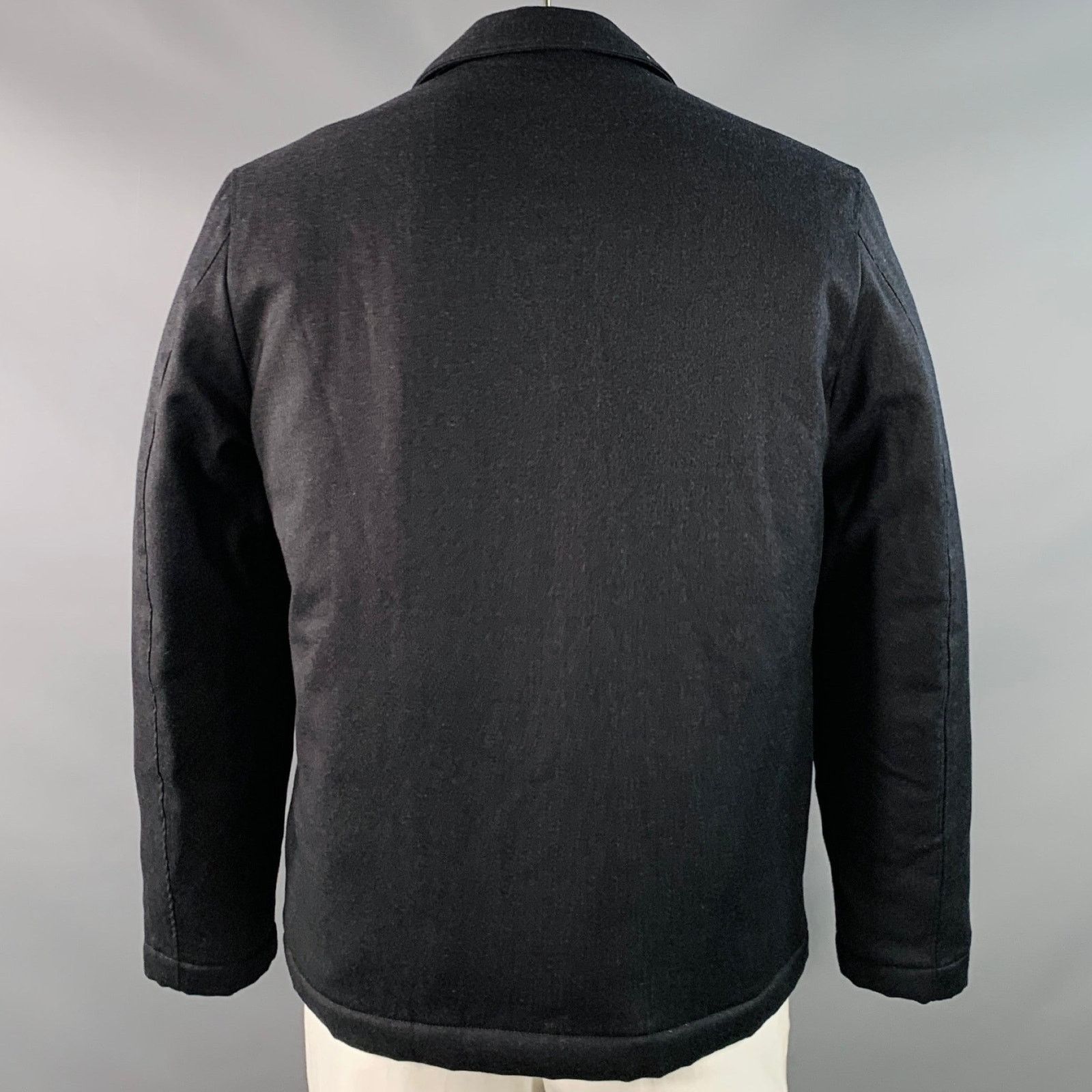 Sunspel SUNSPEL Size L Grey Charcoal Wool Button Up Coat Size US L / EU 52-54 / 3 - 3 Thumbnail
