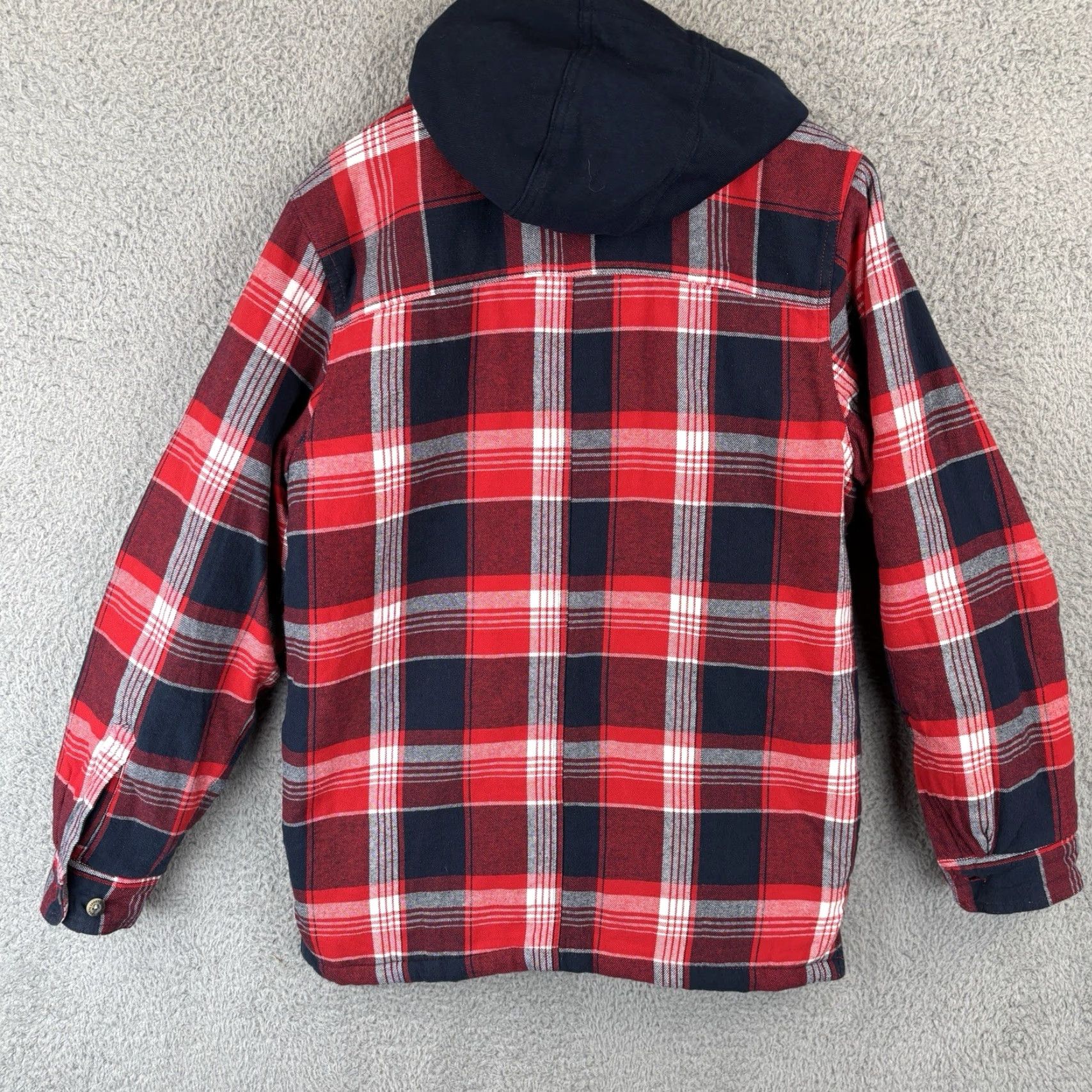 Vintage Legendary Whitetails Hoodie Shirt Jacket Shacket Men M Plaid Red Heavyweight Quilted Pockets Pocket Hooded Outdoor Winter Fall Spring Casual Workwear Size US M / EU 48-50 / 2 - 5 Thumbnail